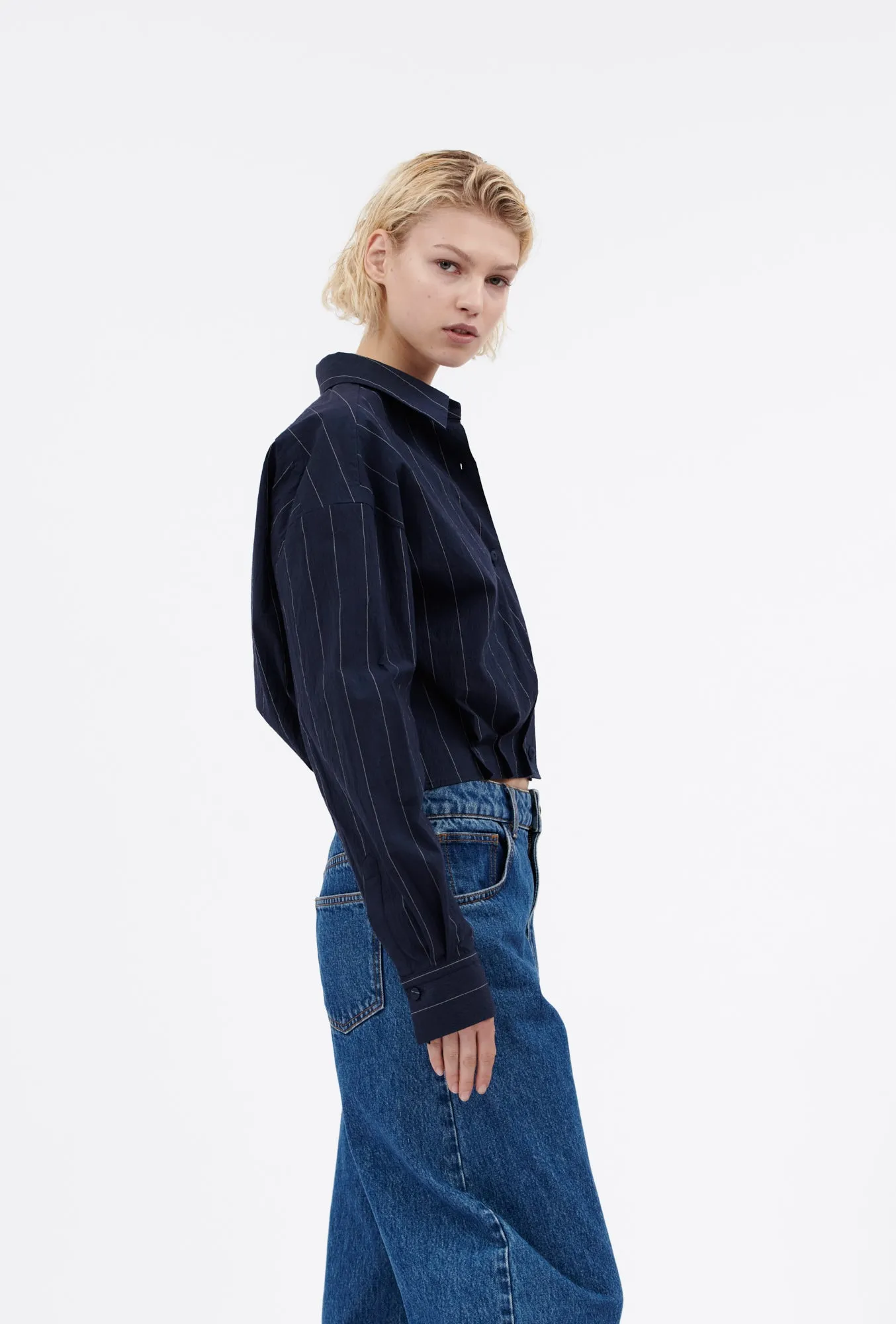 Paper Touch Stripe Bluse, Marine sold by ODEEH product image thumbnail 2