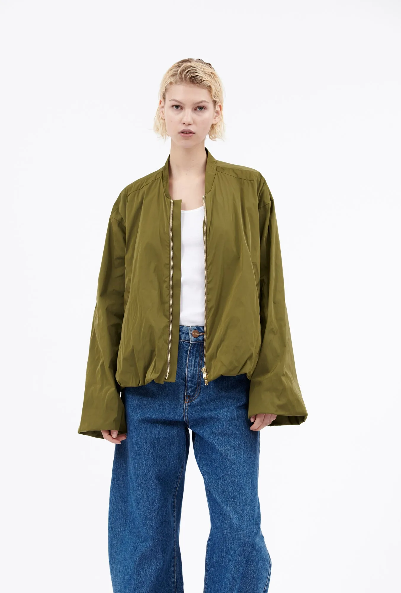 Soft Duchesse Jacke, Goldolive sold by ODEEH