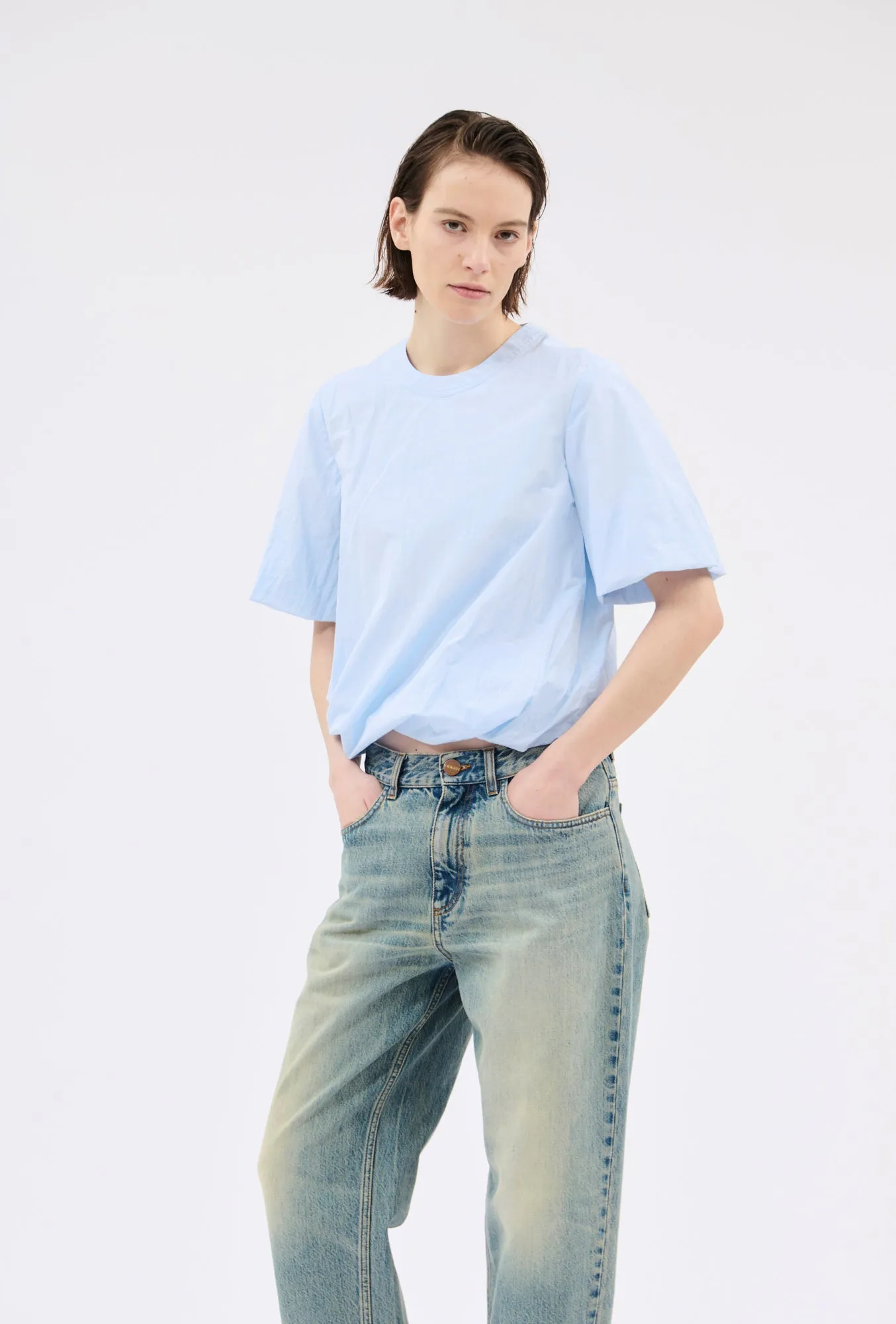 Techno Cotton Bluse, Ciel sold by ODEEH product image thumbnail 2