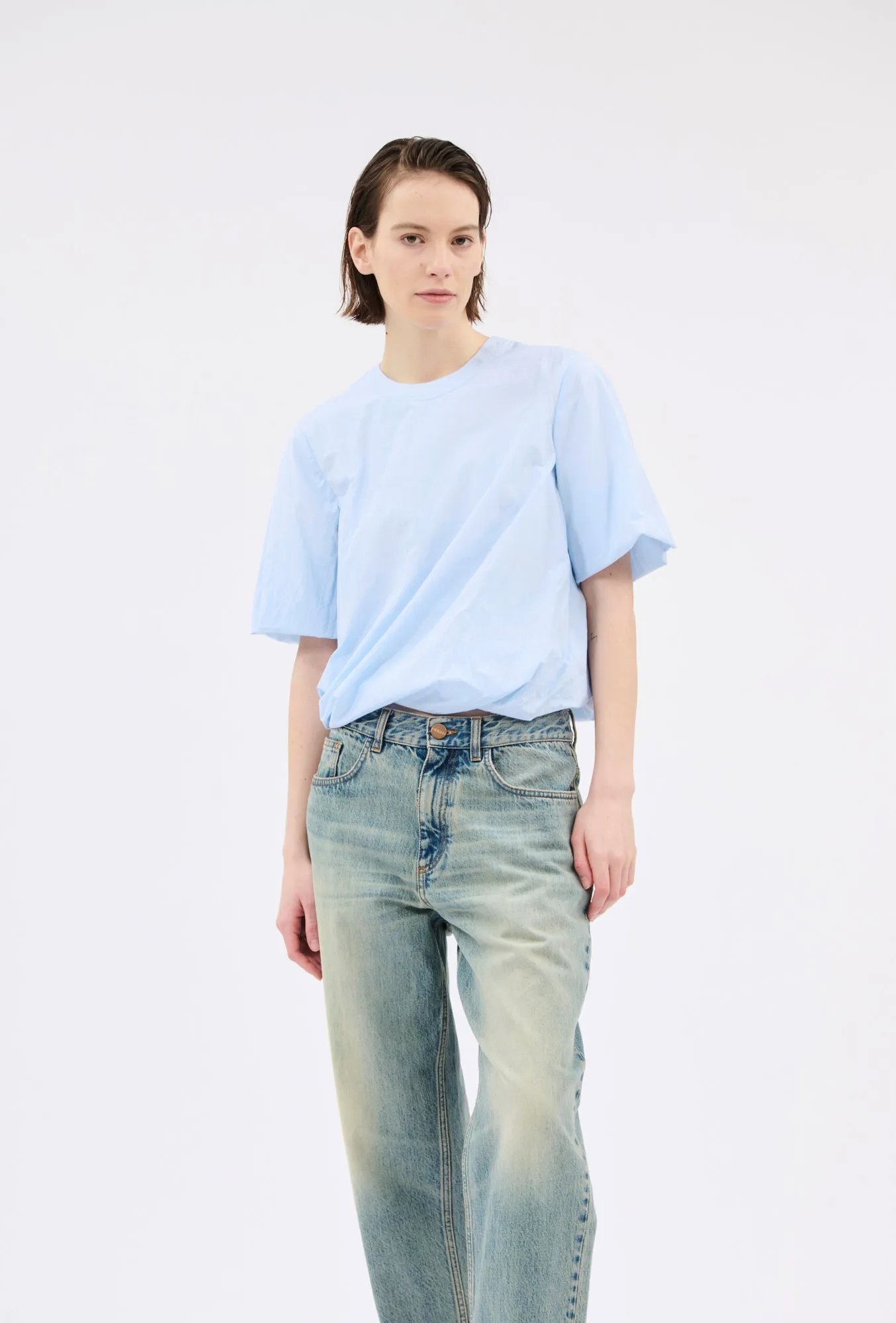 Techno Cotton Bluse, Ciel sold by ODEEH