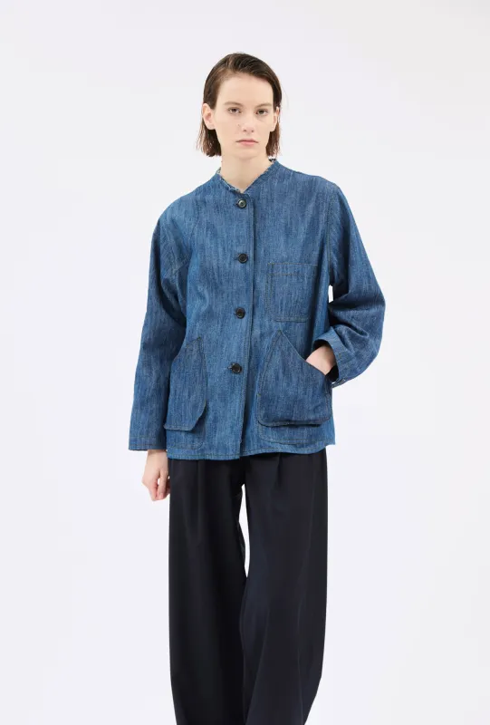 Micro Canvas Jacke, Denim Blue made by ODEEH