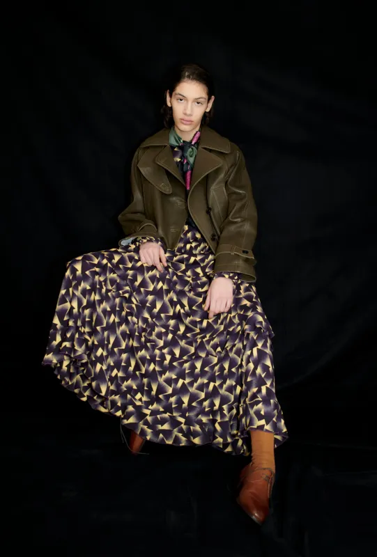 Lamb Nappa Vegetal Washed Jacke, Dark Olive sold by ODEEH