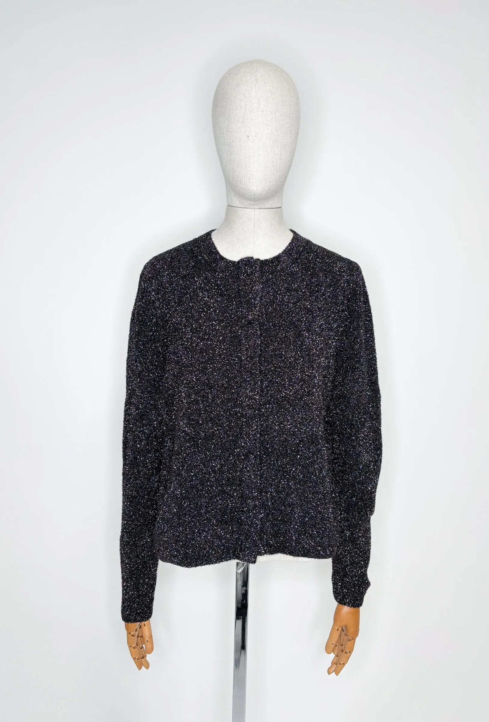 OPALESCENT Cardigan, Black Copper sold by ODEEH