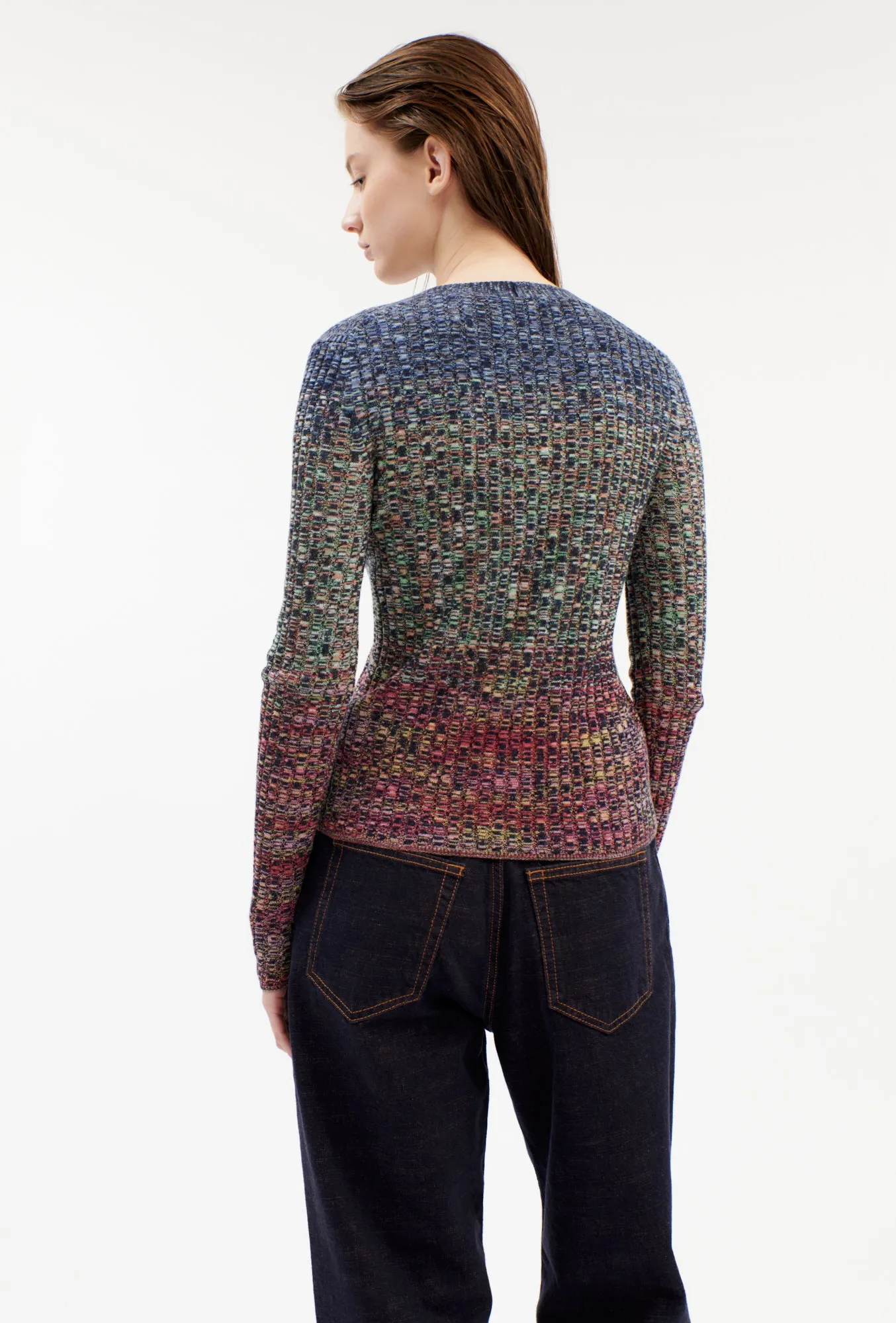 SPACE-DYED WOOL MIX Cardigan, Multicolor sold by ODEEH product image thumbnail 3
