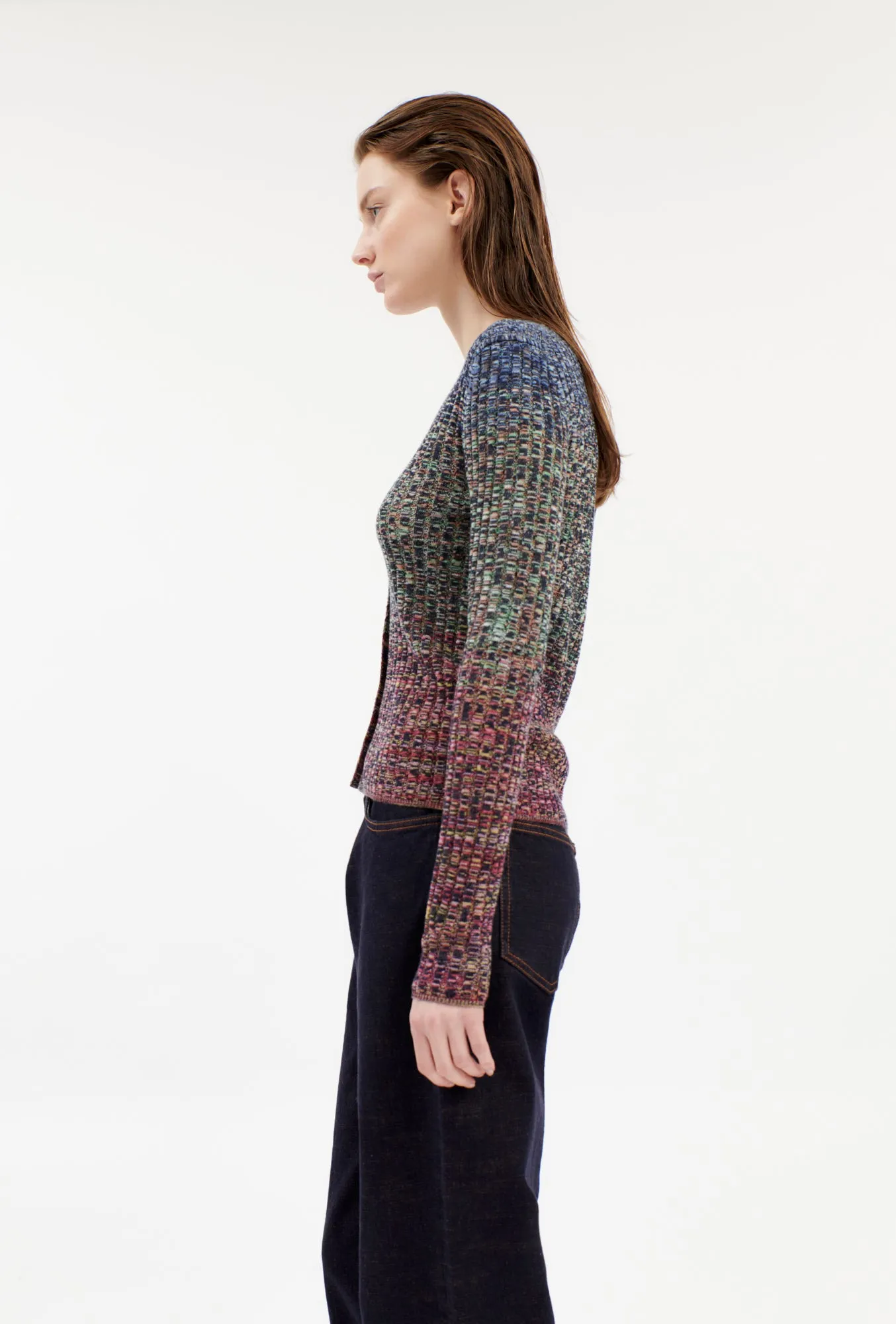 SPACE-DYED WOOL MIX Cardigan, Multicolor sold by ODEEH product image thumbnail 2