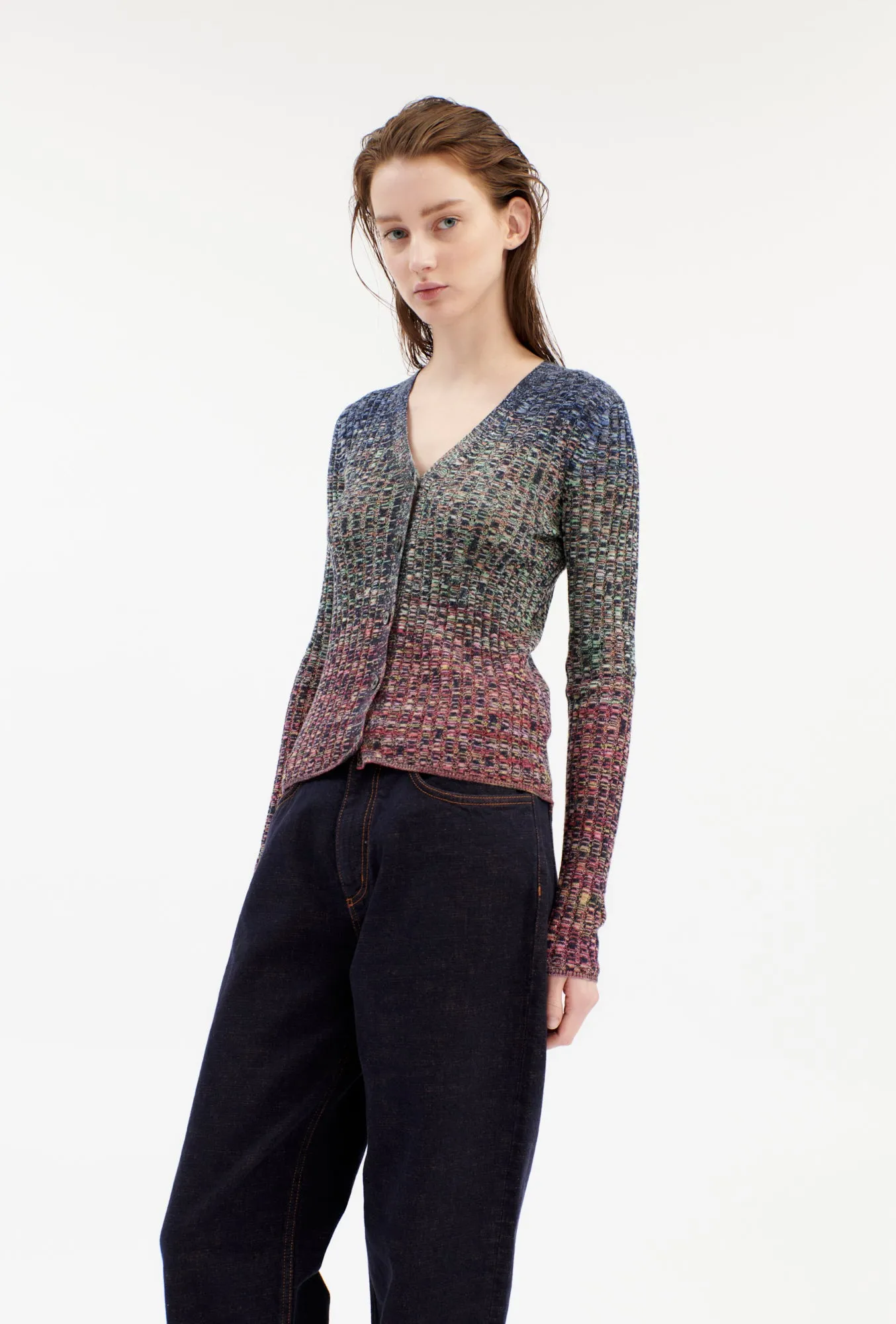 SPACE-DYED WOOL MIX Cardigan, Multicolor sold by ODEEH product image thumbnail 5