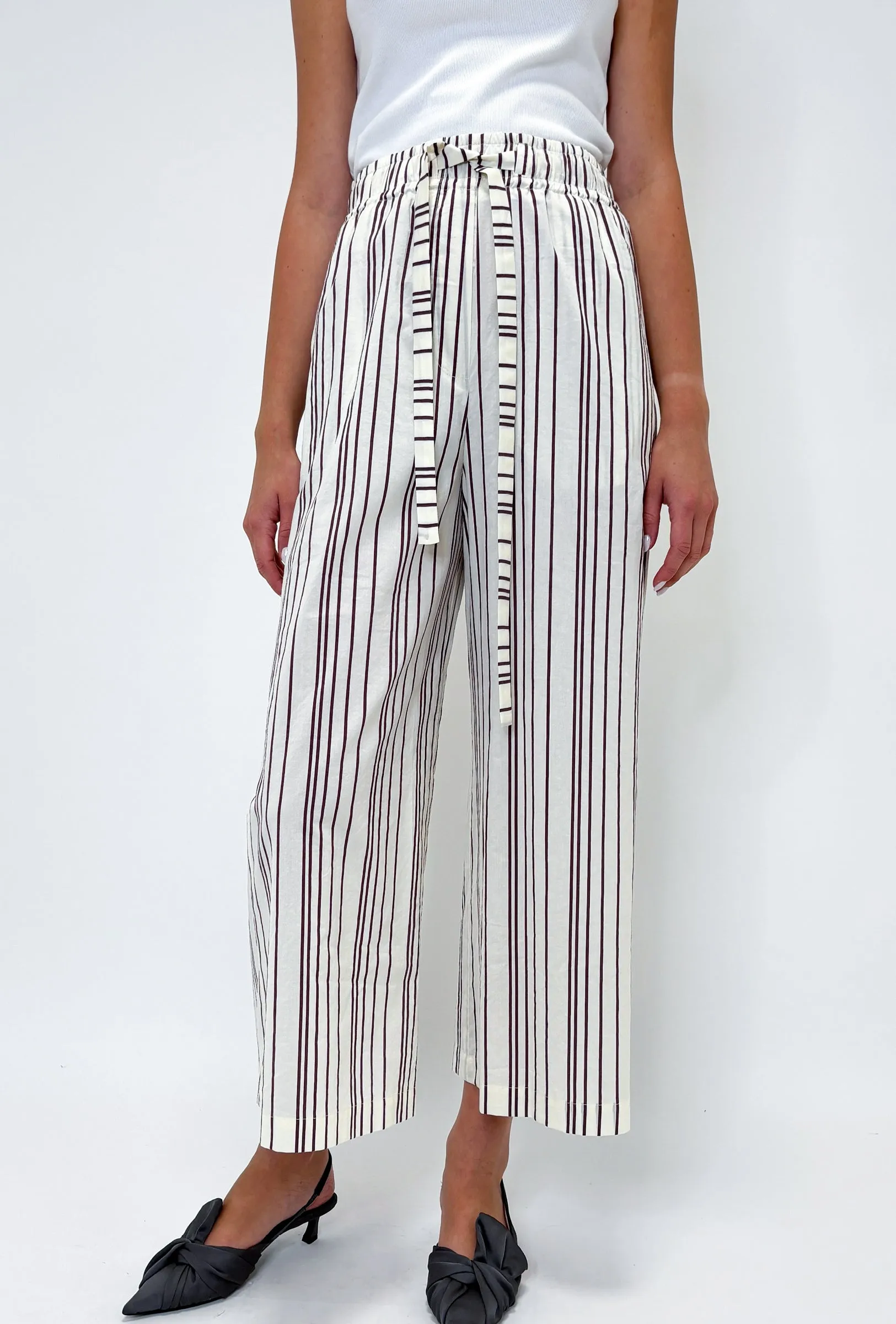 Fancy Stripe 2 Hose, Burgundy sold by ODEEH