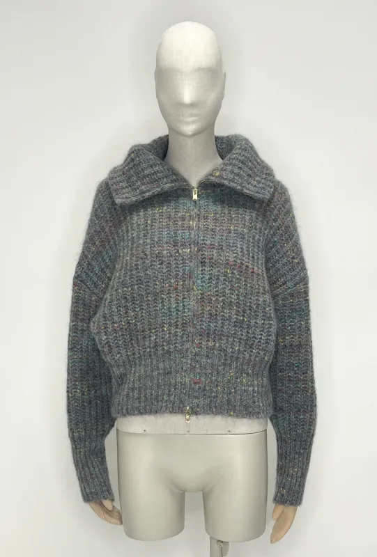 WOOL MOHAIR TWEED Cardigan, Marble made by ODEEH