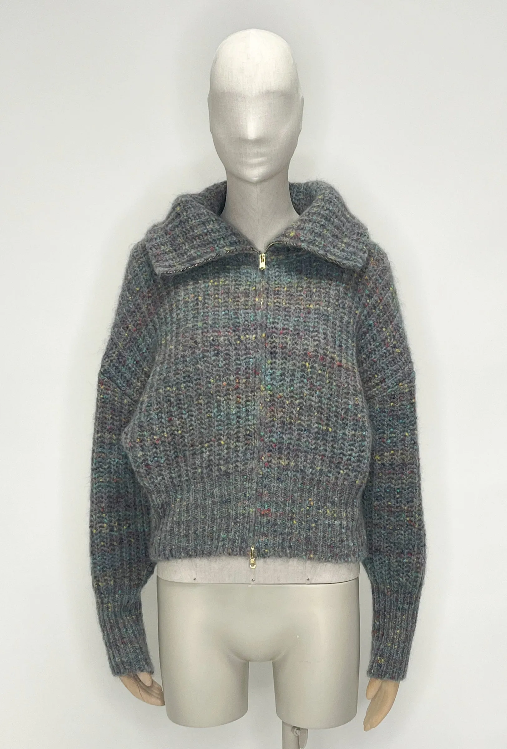 WOOL MOHAIR TWEED Cardigan, Marble sold by ODEEH