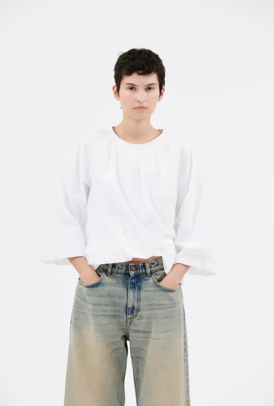 Poplin Bluse, White made by ODEEH