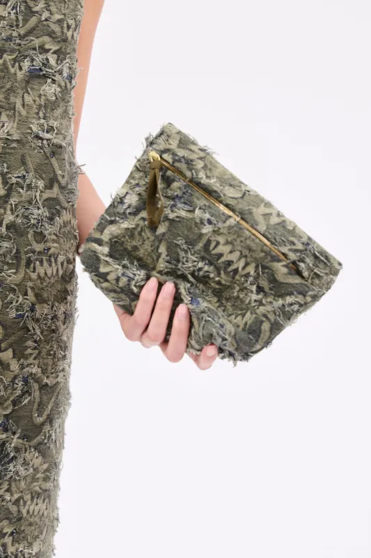 Destructured Jacquard Tasche, Dark Khaki made by ODEEH