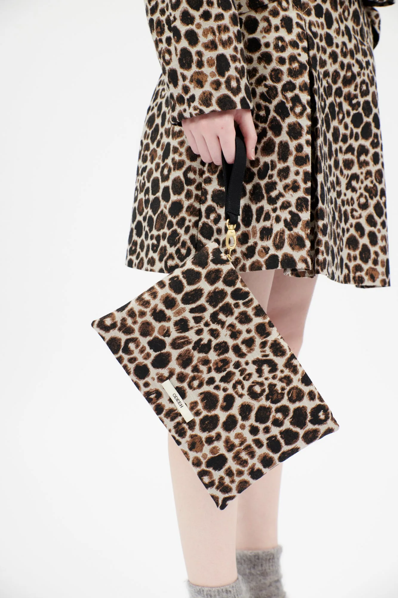 Snow Leopard Clutch, Myrrh sold by ODEEH