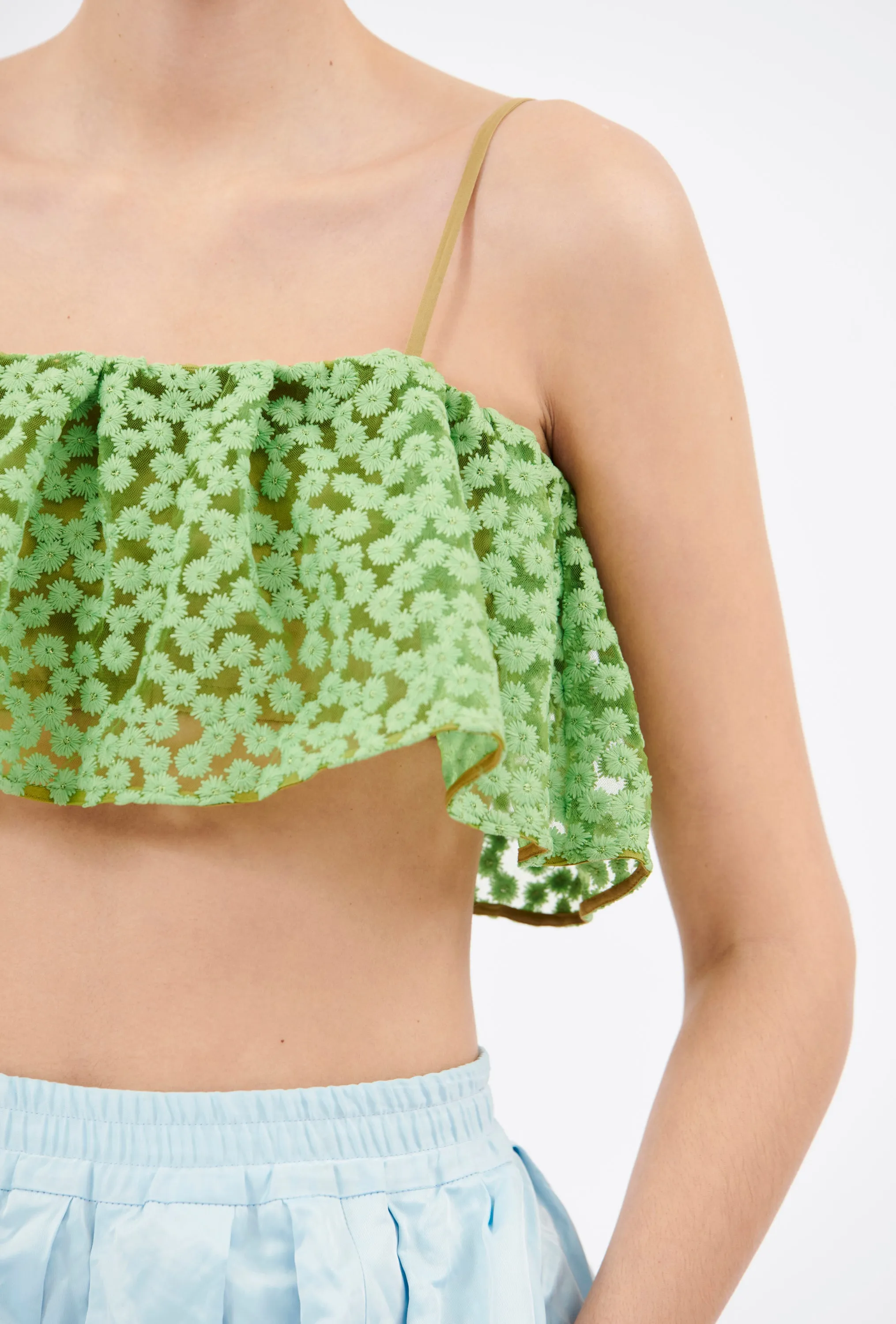 Embroidered Daisies Top, Green Apple sold by ODEEH product image thumbnail 4