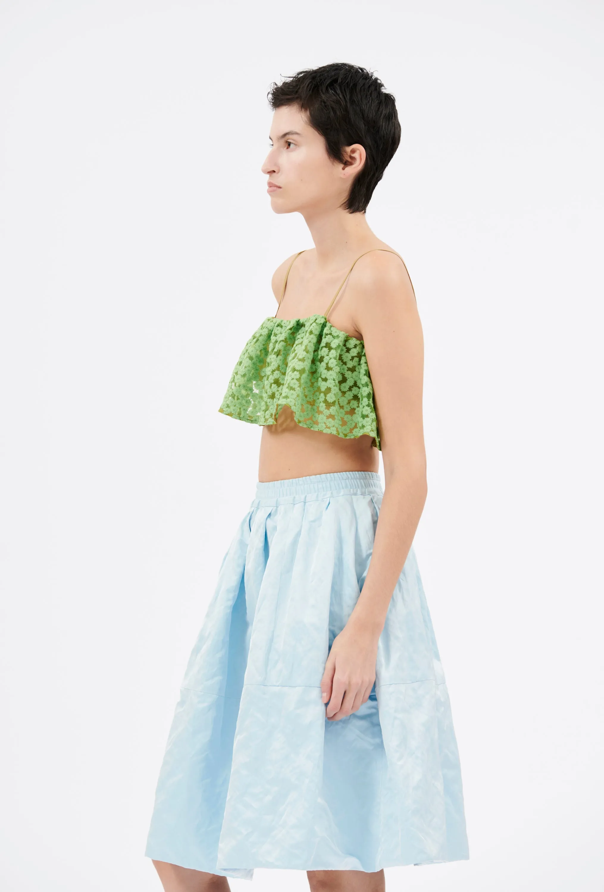 Embroidered Daisies Top, Green Apple sold by ODEEH product image thumbnail 2