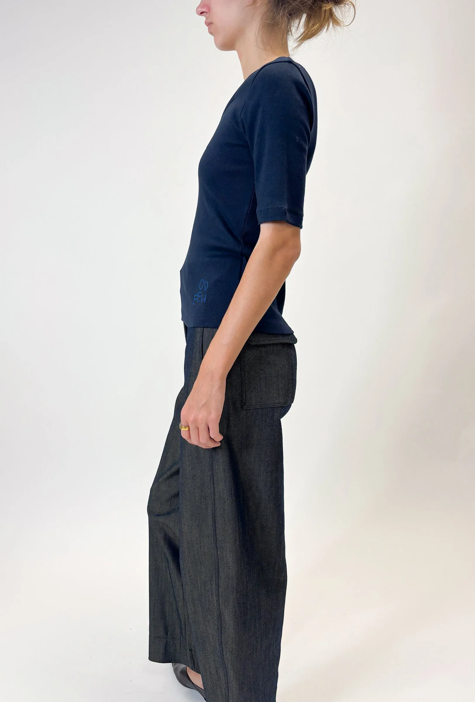 Organic Single Jersey T-Shirt, Navy sold by ODEEH product image thumbnail 2