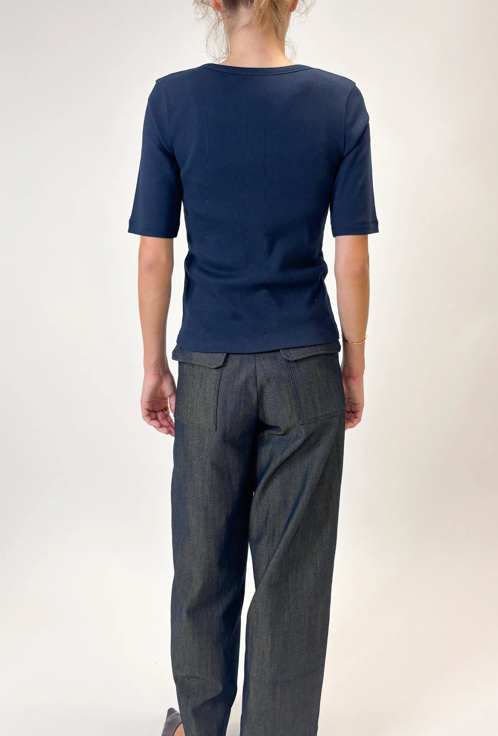 Organic Single Jersey T-Shirt, Navy sold by ODEEH product image thumbnail 3