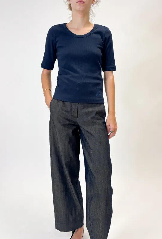 Organic Single Jersey T-Shirt, Navy made by ODEEH