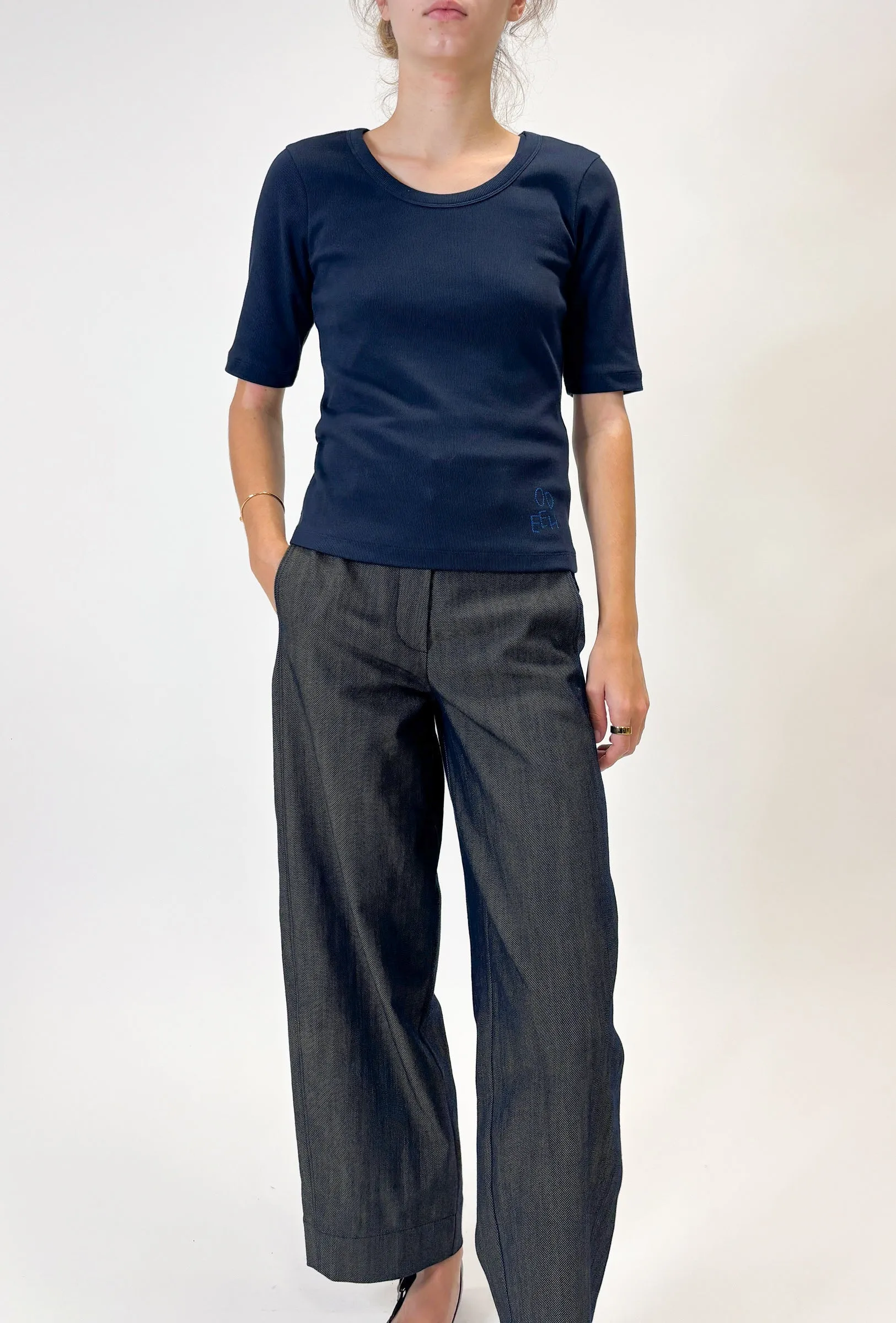 Organic Single Jersey T-Shirt, Navy sold by ODEEH