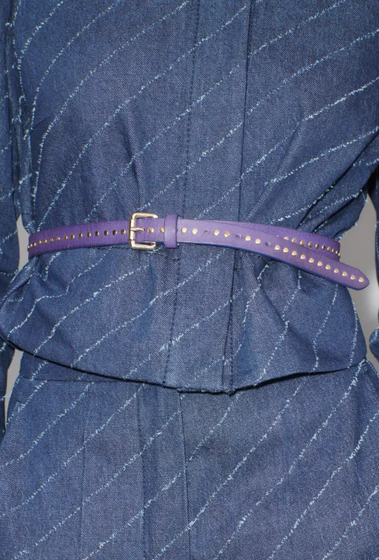 Leather Belt, Deep Purple made by ODEEH