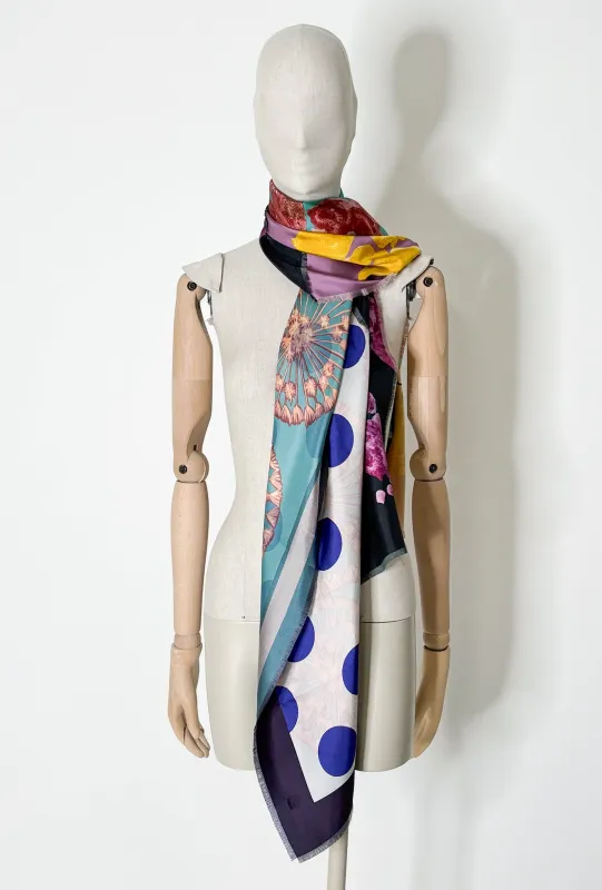 Double Printed Twill Schal, Jade Yellow made by ODEEH