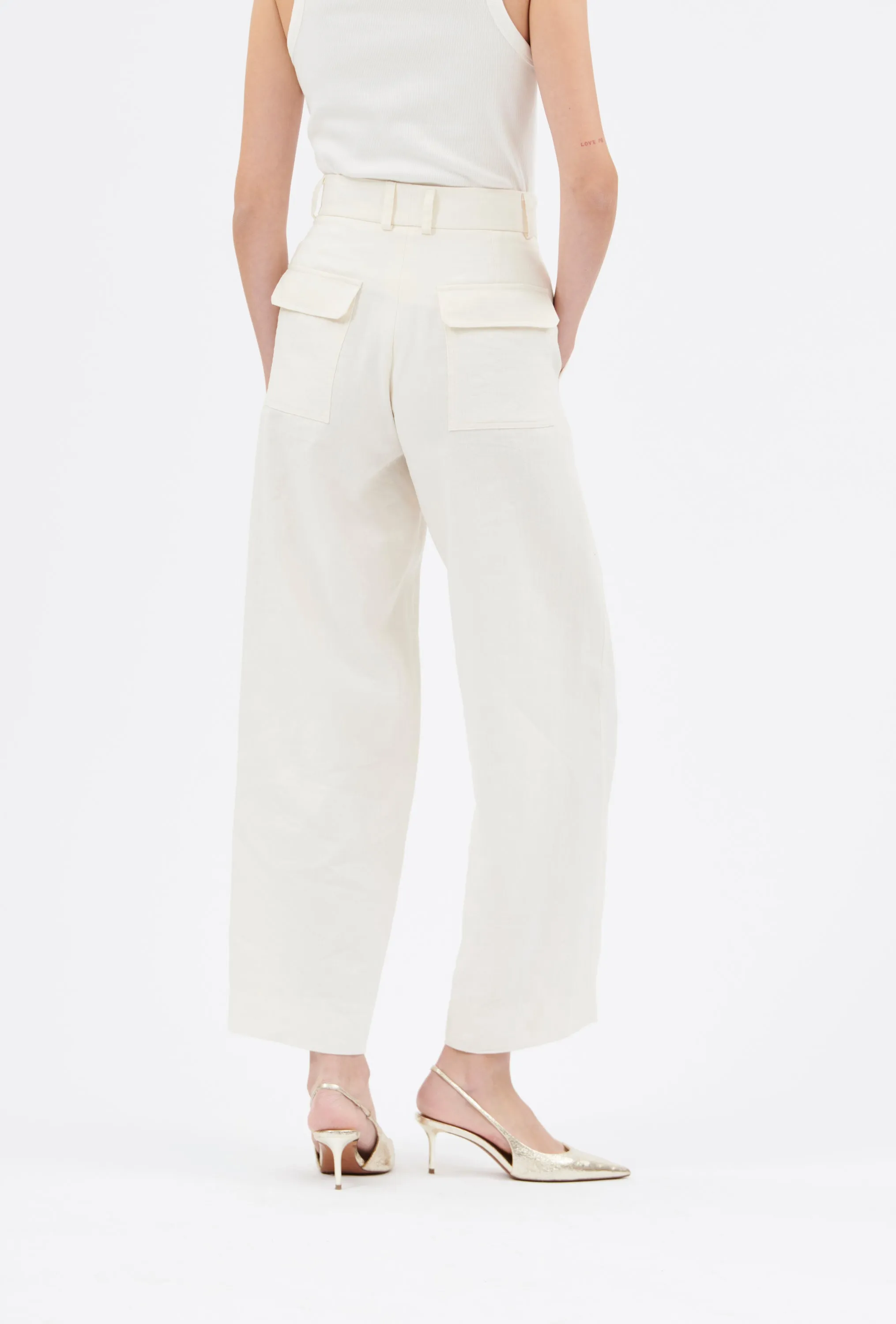 Structured Cotton / Linen Hose, Off White sold by ODEEH product image thumbnail 3