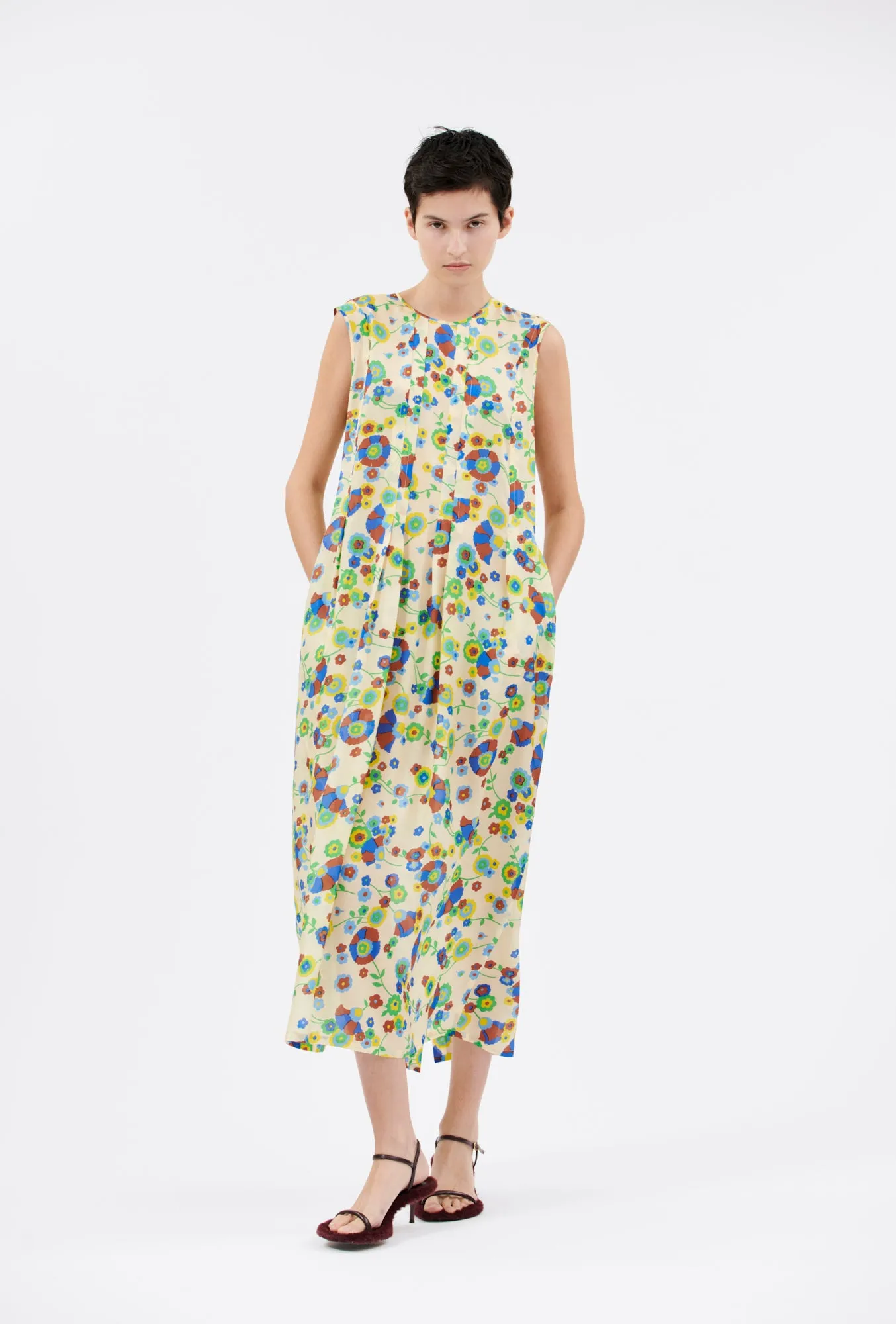 Florets Kleid, Pale Yellow sold by ODEEH