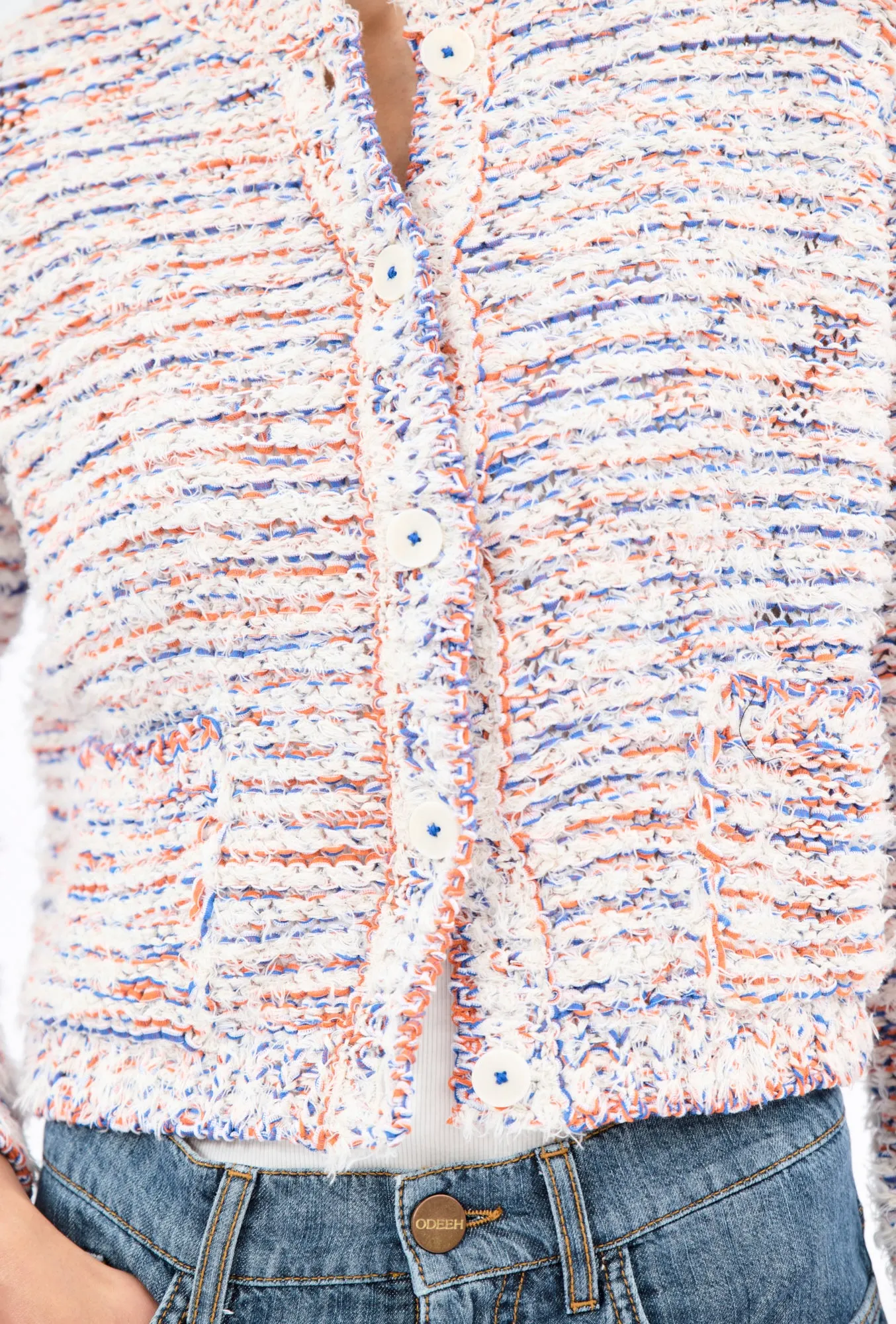 Fringy Tape Yarn Cardigan, Dawn sold by ODEEH product image thumbnail 5