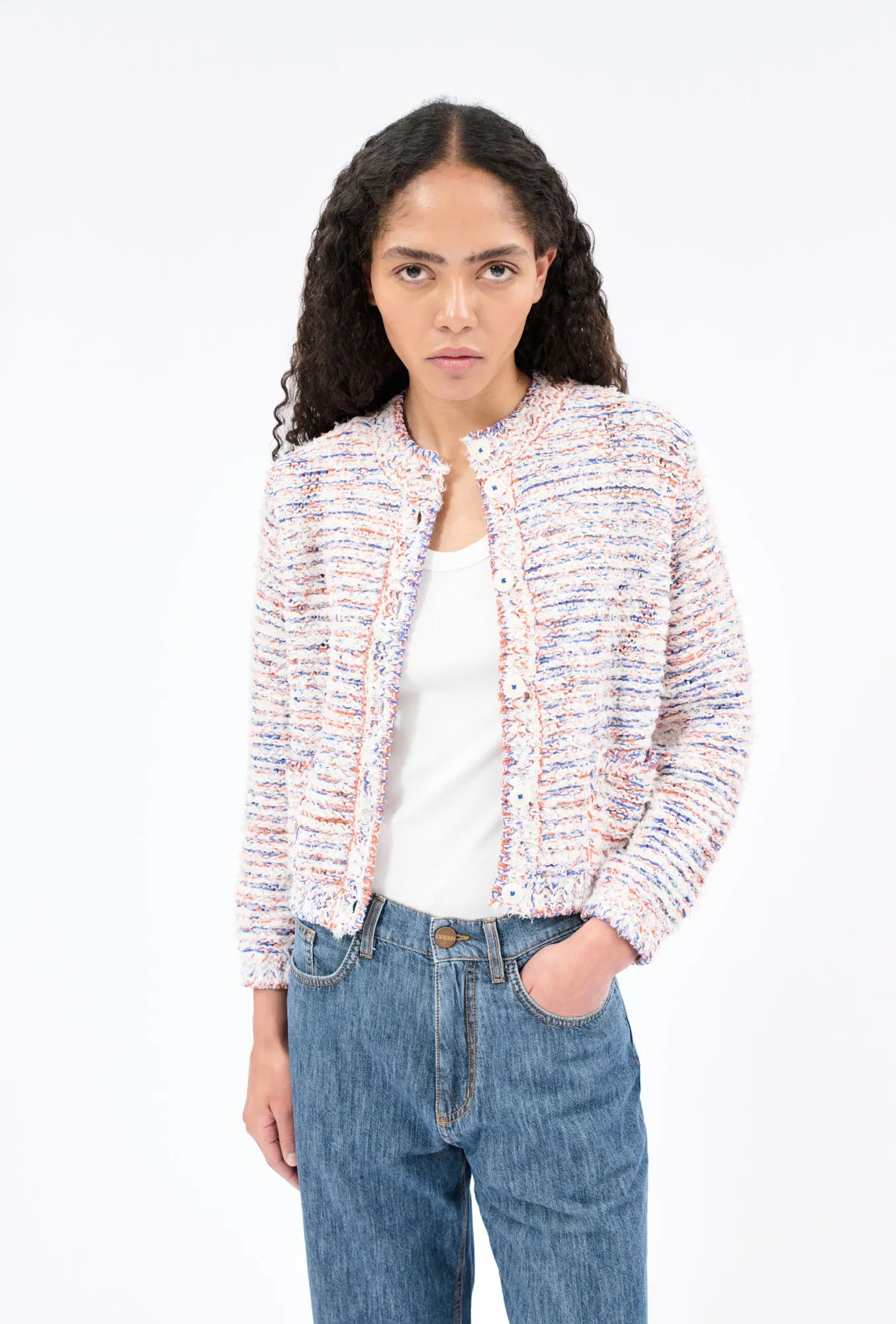 Fringy Tape Yarn Cardigan, Dawn sold by ODEEH product image thumbnail 2