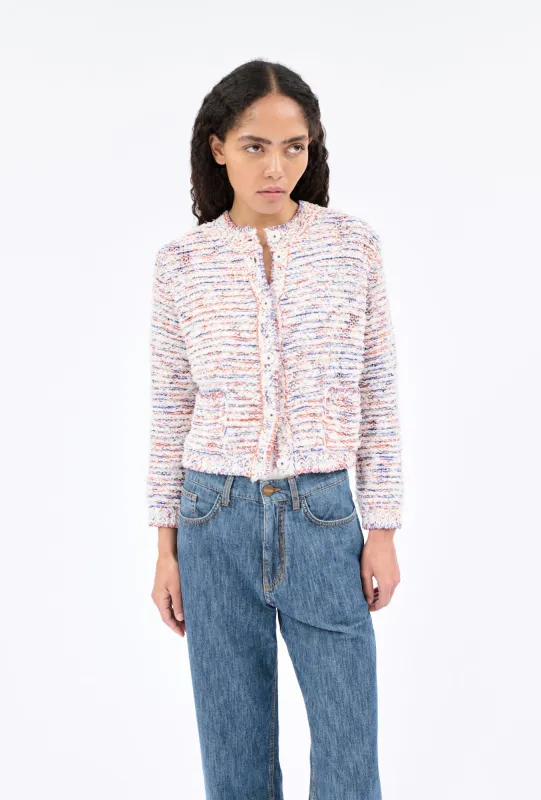 Fringy Tape Yarn Cardigan, Dawn made by ODEEH