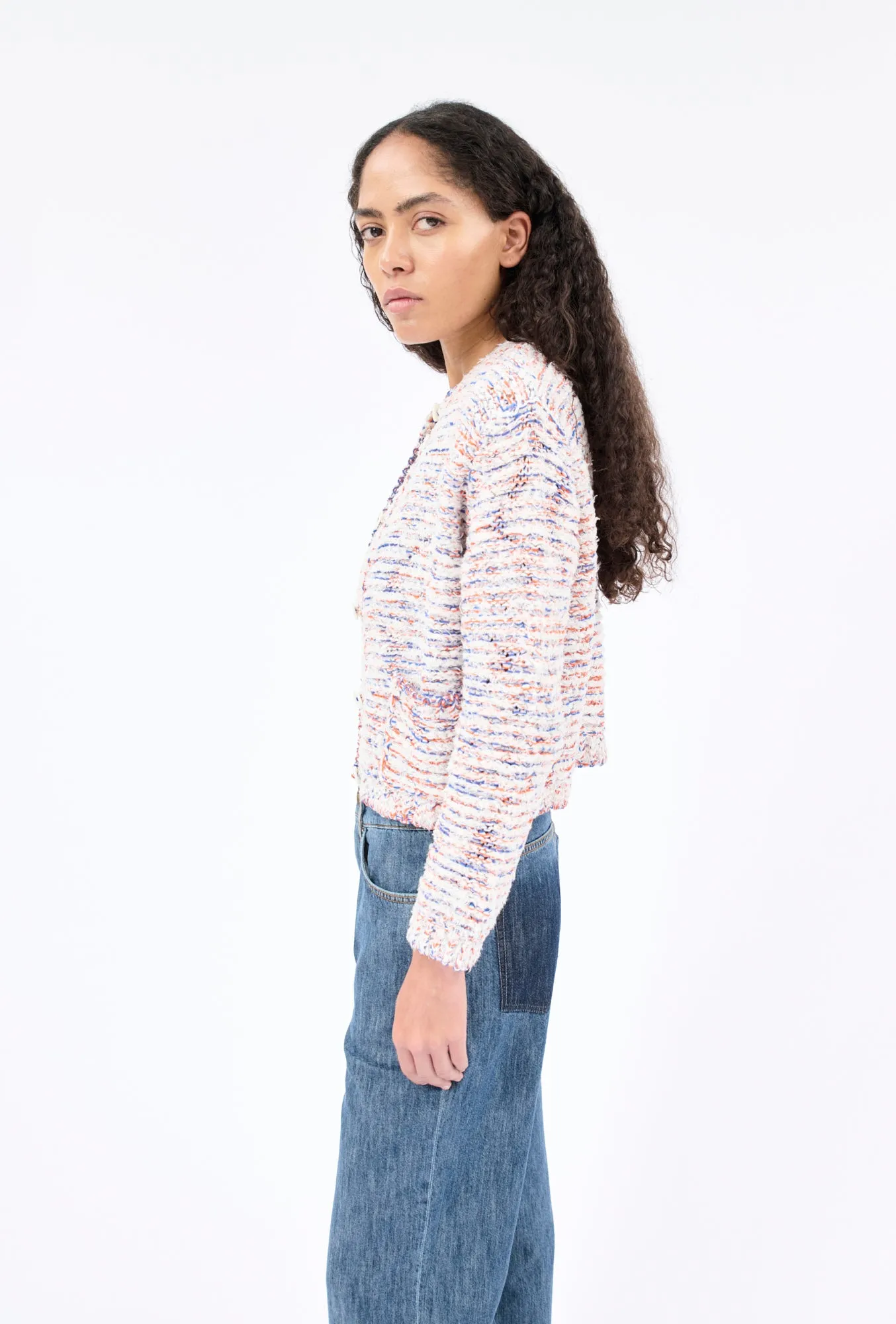 Fringy Tape Yarn Cardigan, Dawn sold by ODEEH product image thumbnail 3