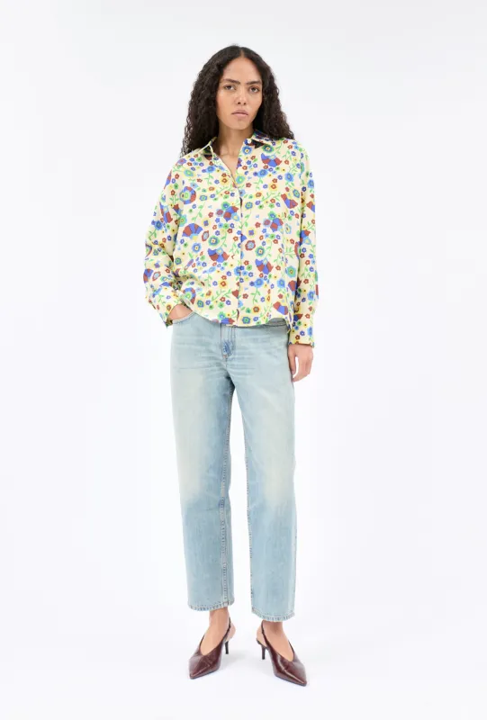 Florets Bluse, Pale Yellow made by ODEEH
