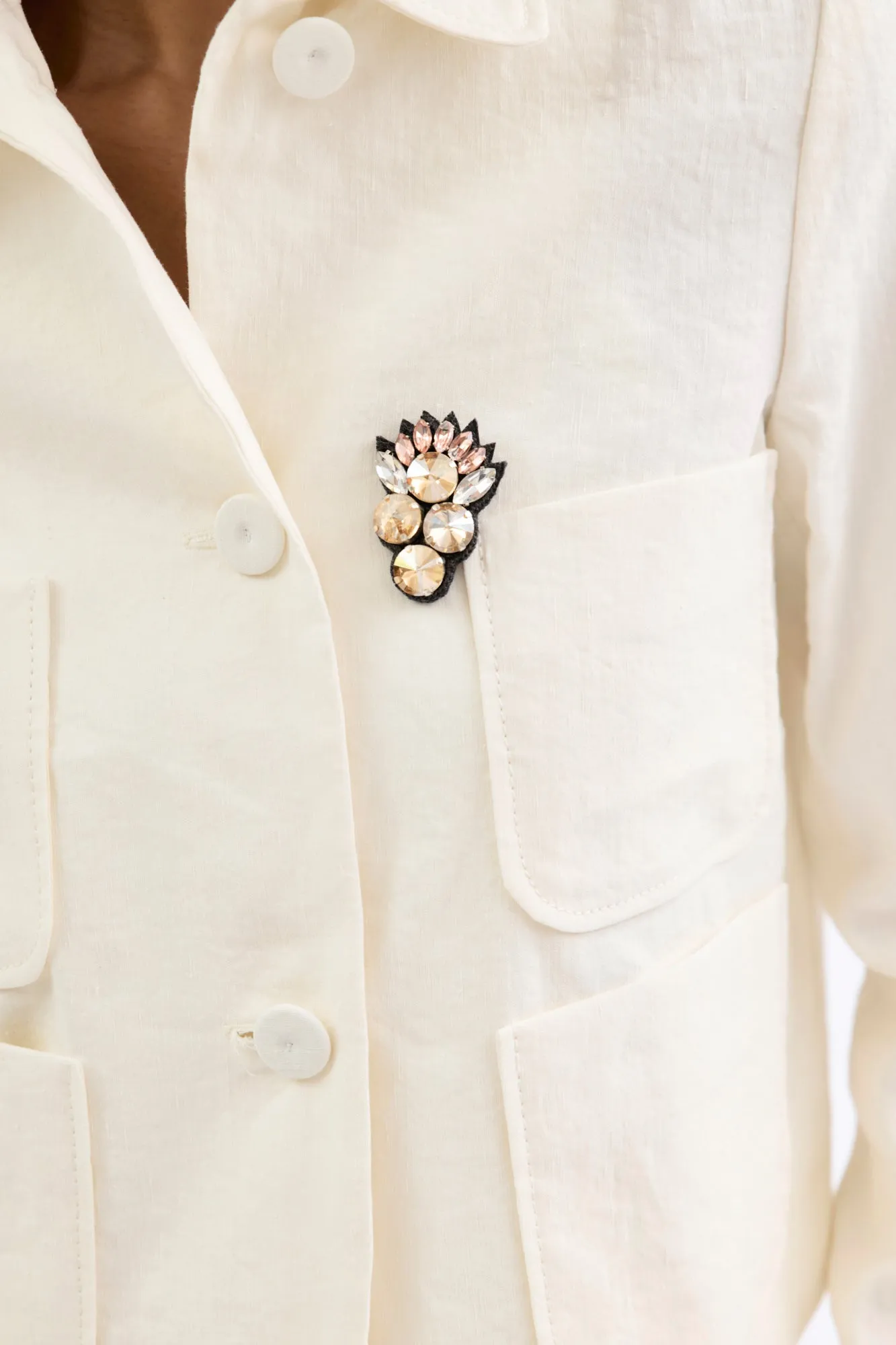 Structured Cotton / Linen Jacke, Off White sold by ODEEH product image thumbnail 5