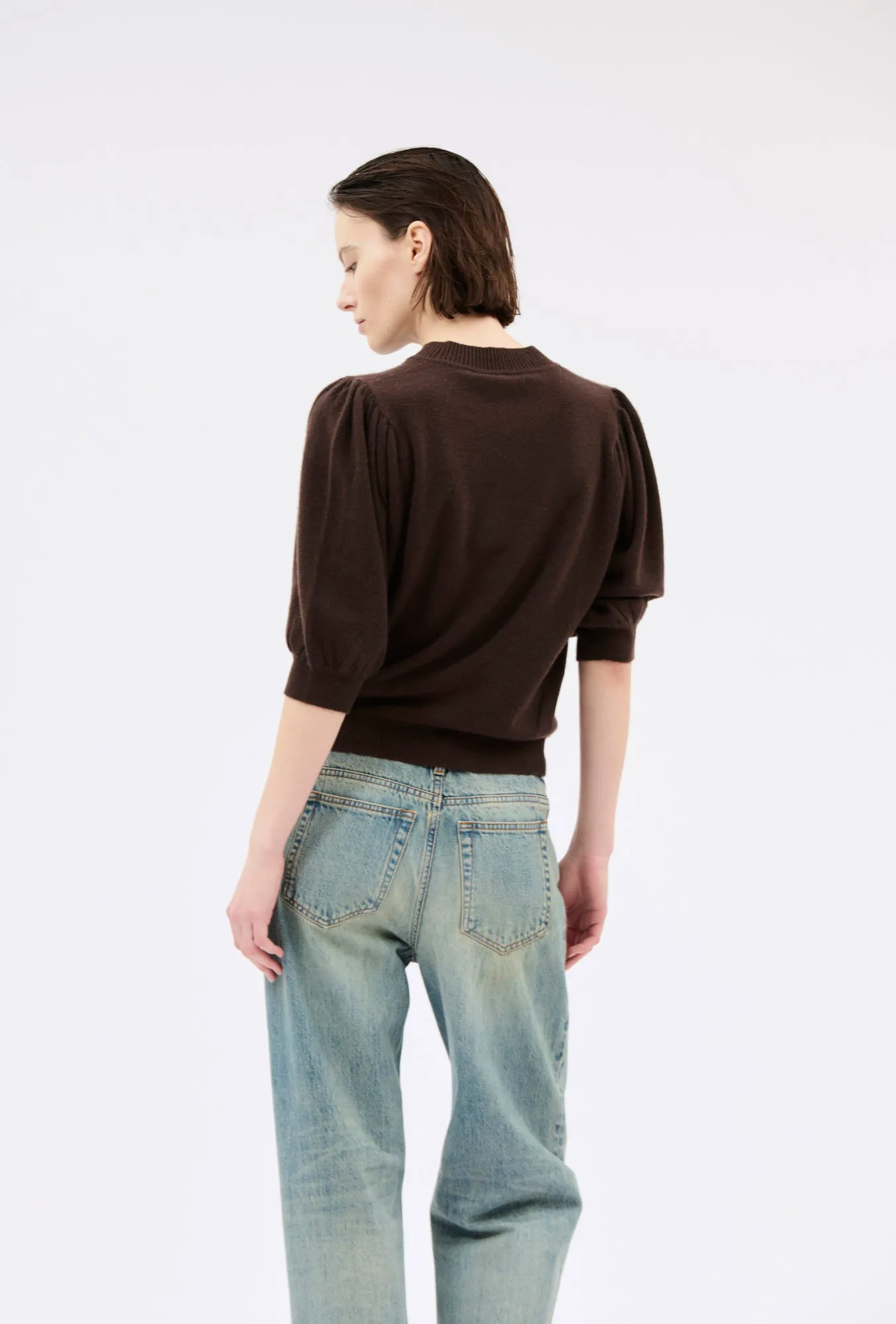 Light Cashmere Pullover, Chocolate sold by ODEEH product image thumbnail 3
