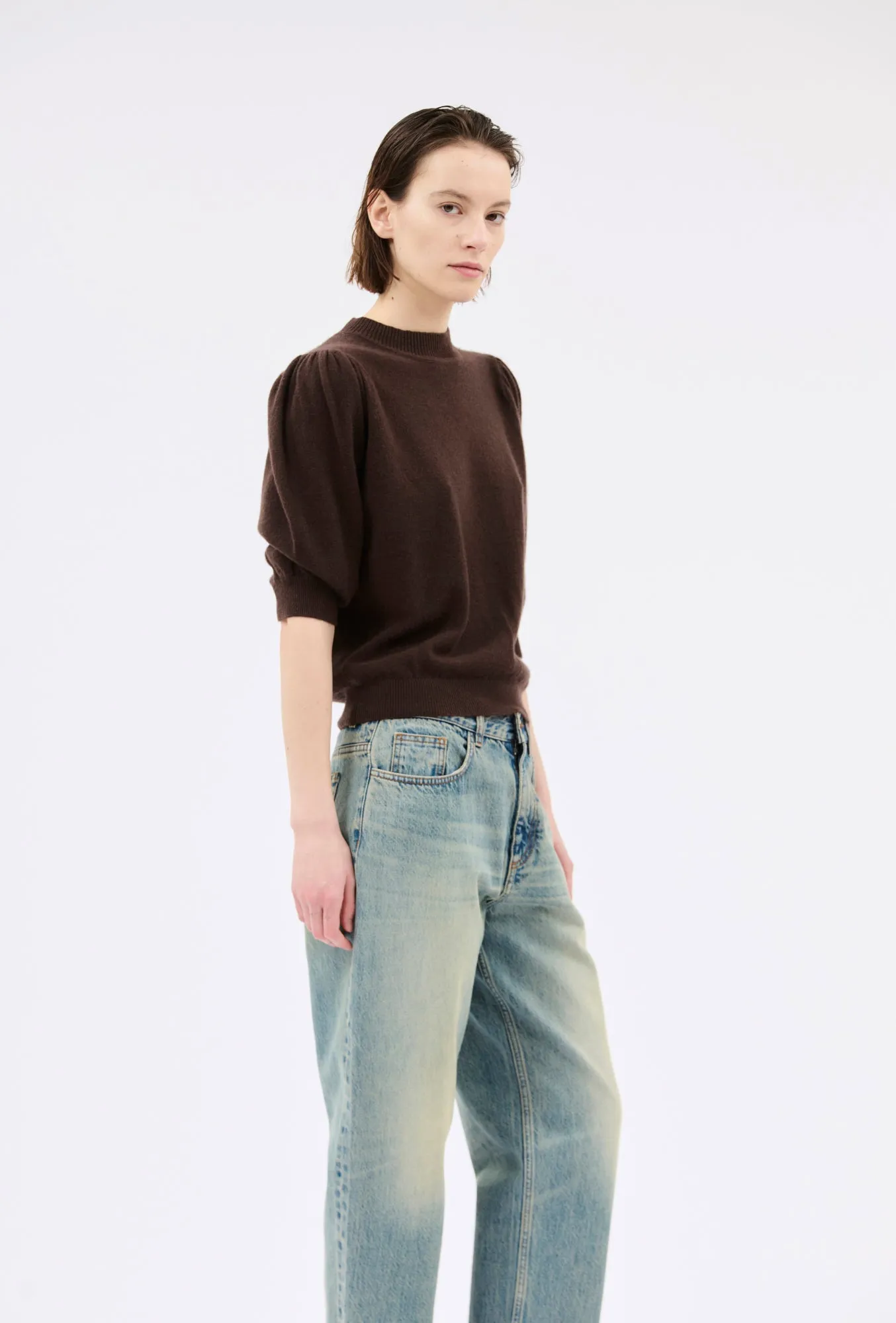 Light Cashmere Pullover, Chocolate sold by ODEEH
