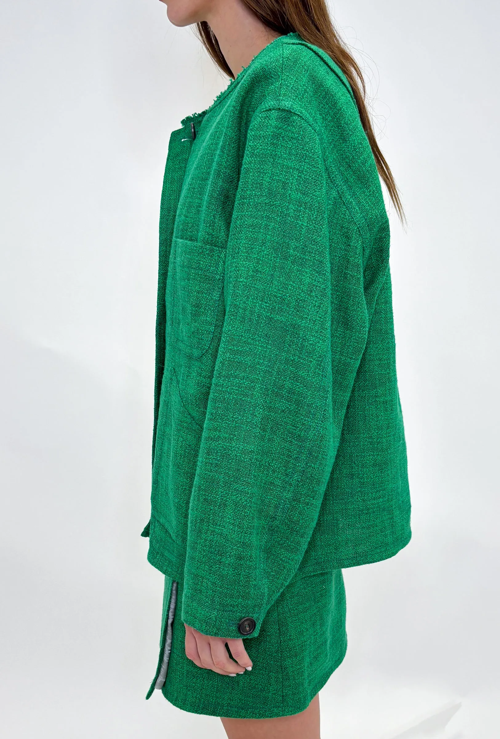 Hemp Tweed Blouson, Billard Green sold by ODEEH product image thumbnail 3