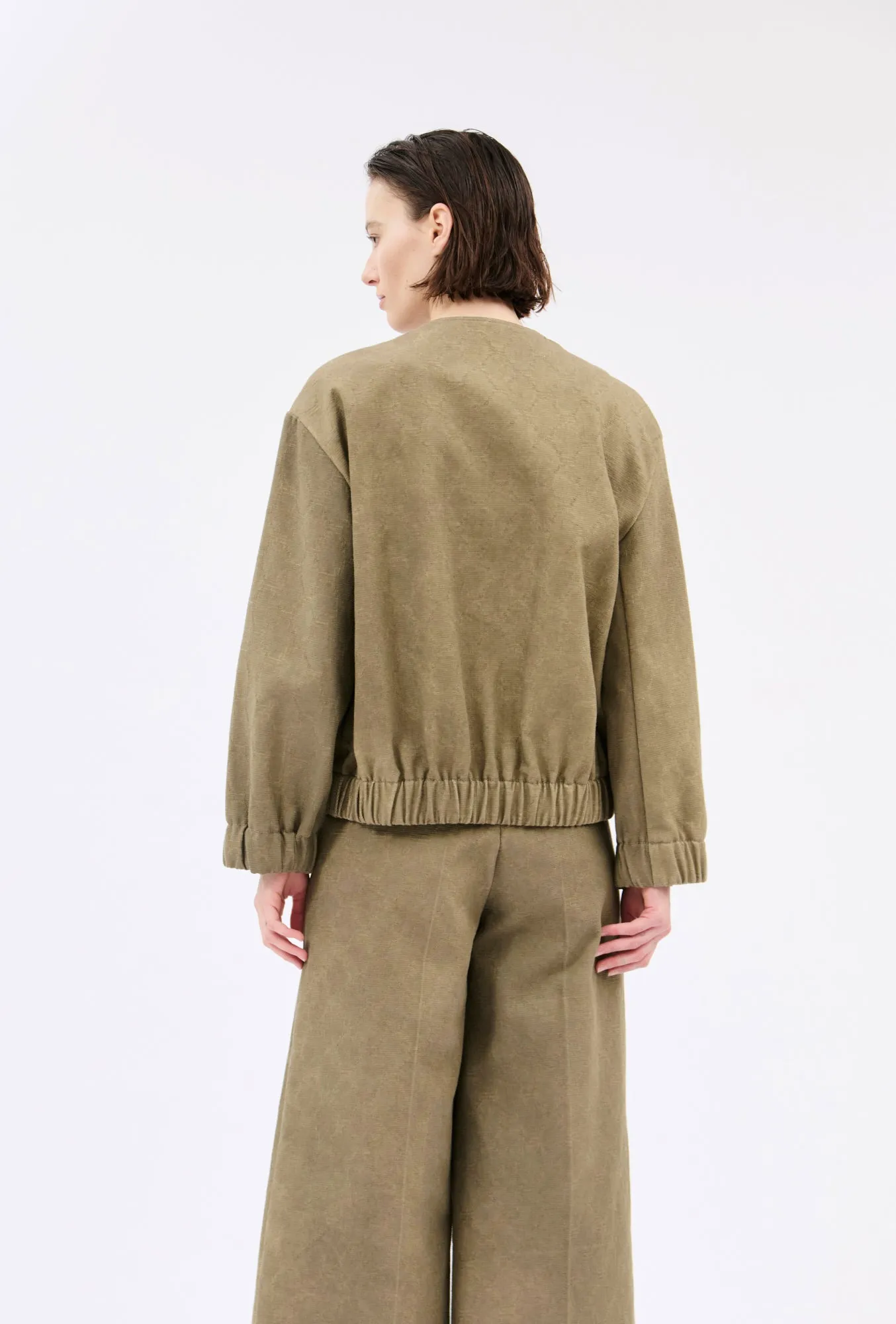 Cotton Damask Jacke, Dark Khaki sold by ODEEH product image thumbnail 4