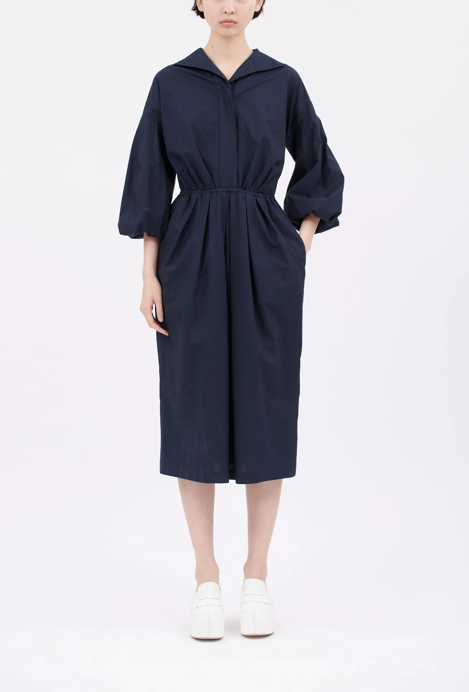 Poplin Kleid, Navy sold by ODEEH