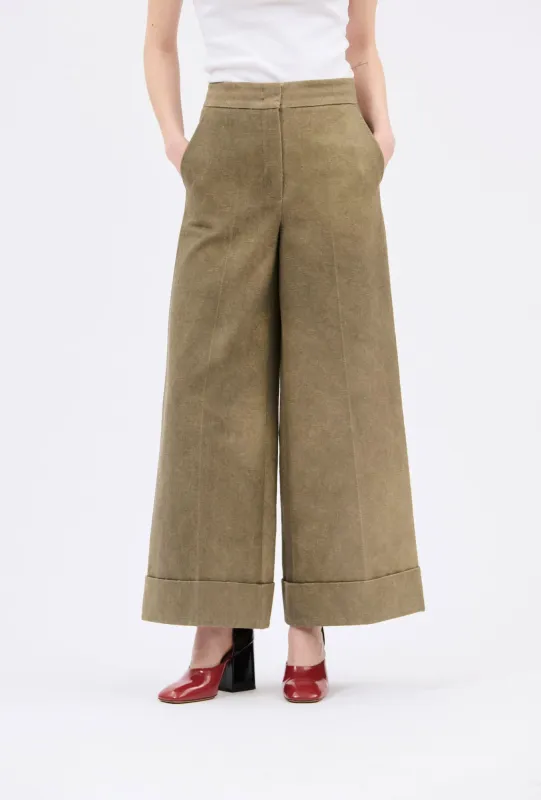 Cotton Damask Hose, Dark Khaki made by ODEEH