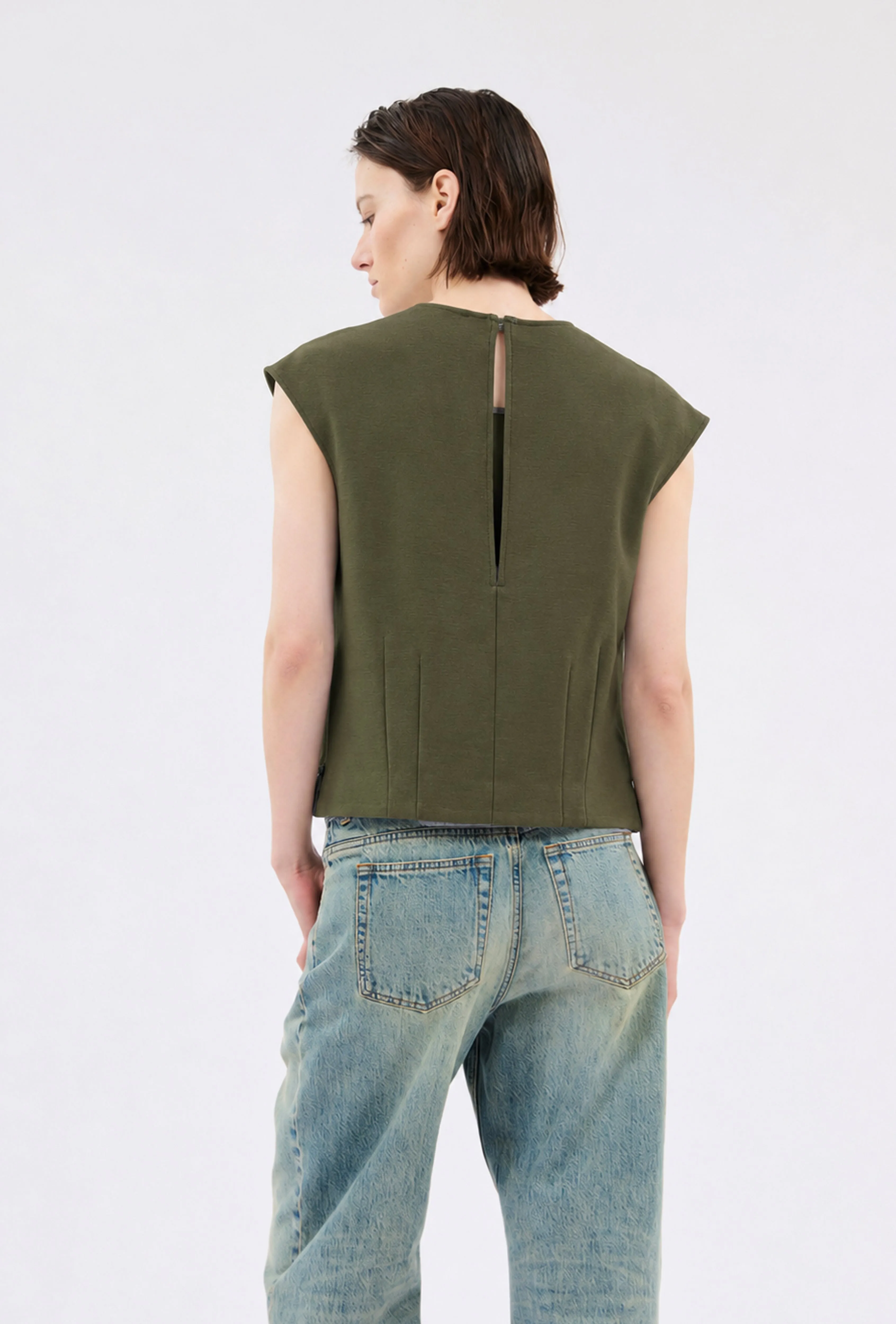 Compact Jersey Top, Dark Khaki sold by ODEEH product image thumbnail 2