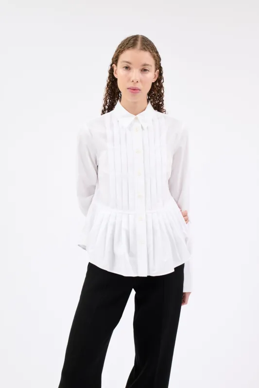 POPLIN Bluse, White made by ODEEH