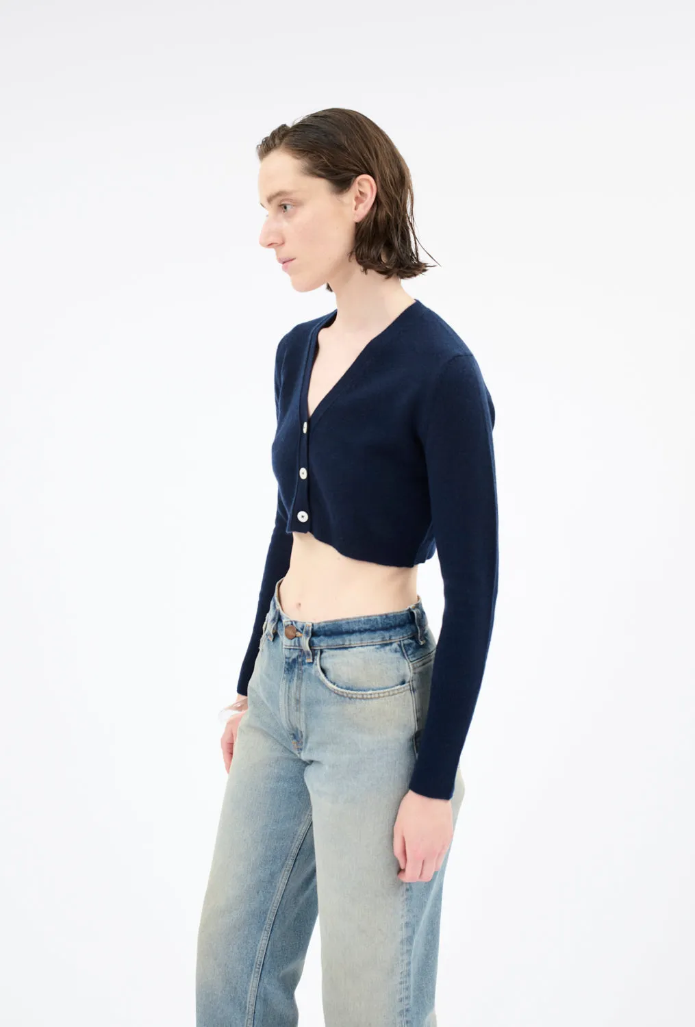 Light Cashmere Cardigan, Navy sold by ODEEH product image thumbnail 3