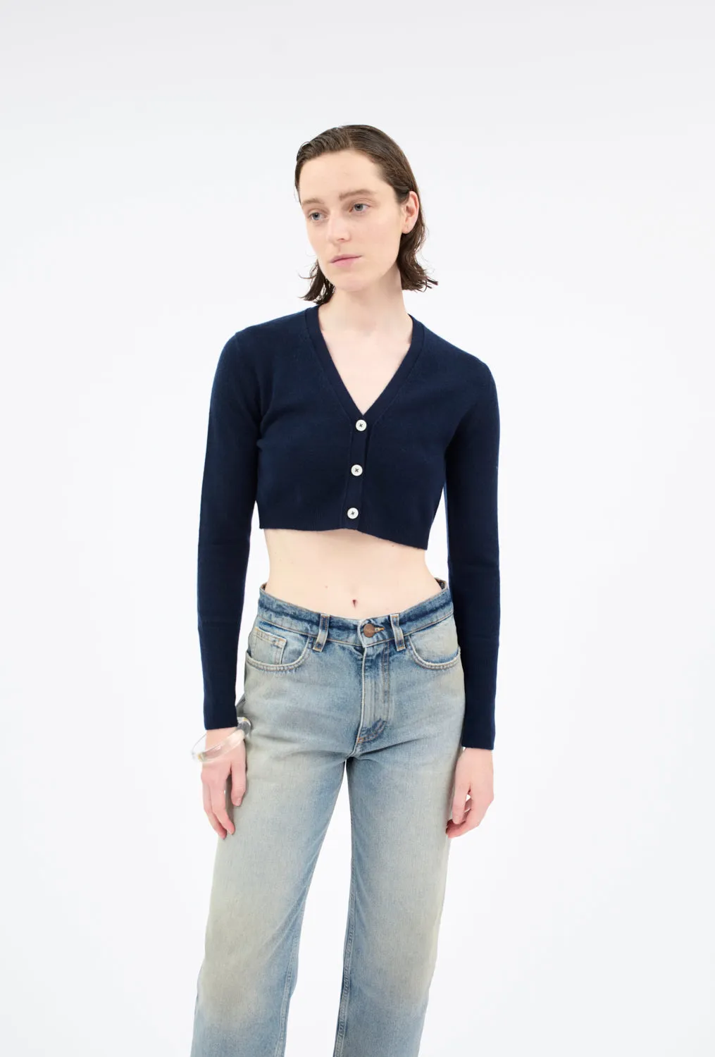 Light Cashmere Cardigan, Navy sold by ODEEH