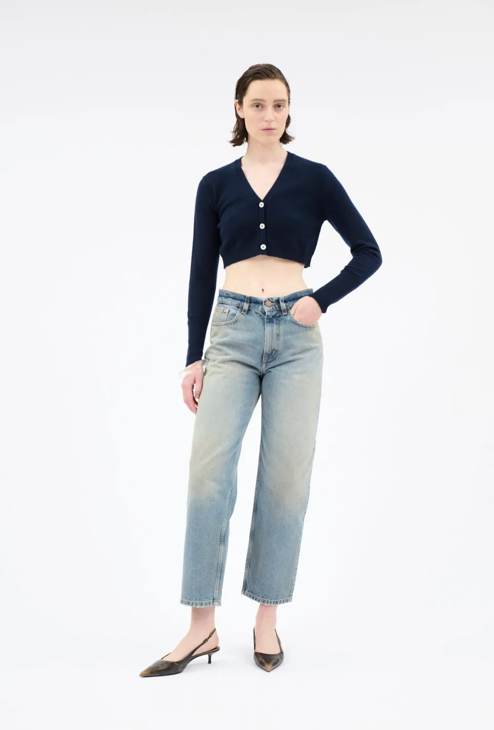 Light Cashmere Cardigan, Navy sold by ODEEH product image thumbnail 5