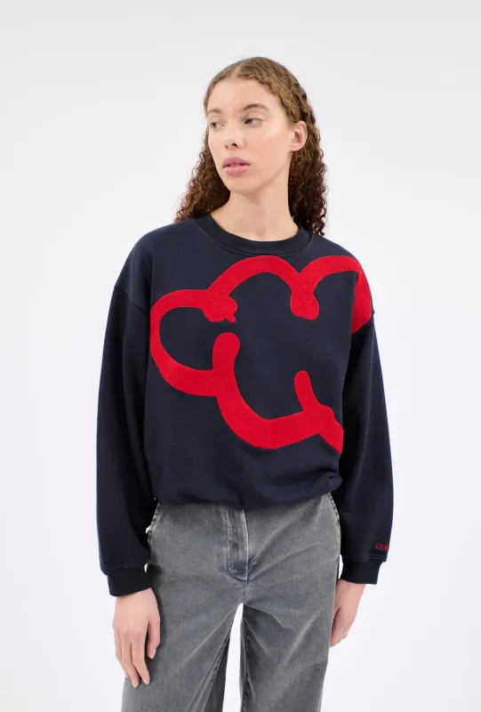 FRENCH TERRY Jersey Sweatshirt, Lipstick made by ODEEH