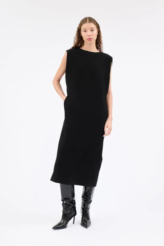 HEAVY GEORGETTE Kleid, Jet Black made by ODEEH