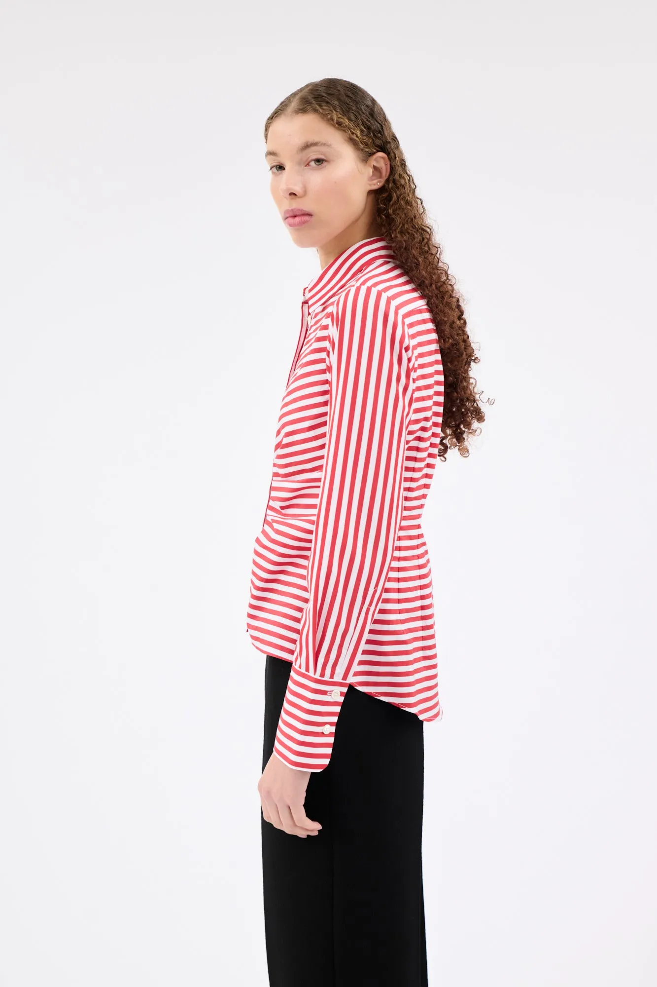 ROMAN STRIPE Bluse, True Red sold by ODEEH product image thumbnail 2