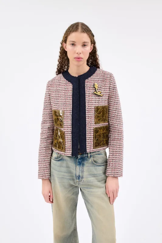 HOUNDS TOOTH Jacke, Navy White made by ODEEH