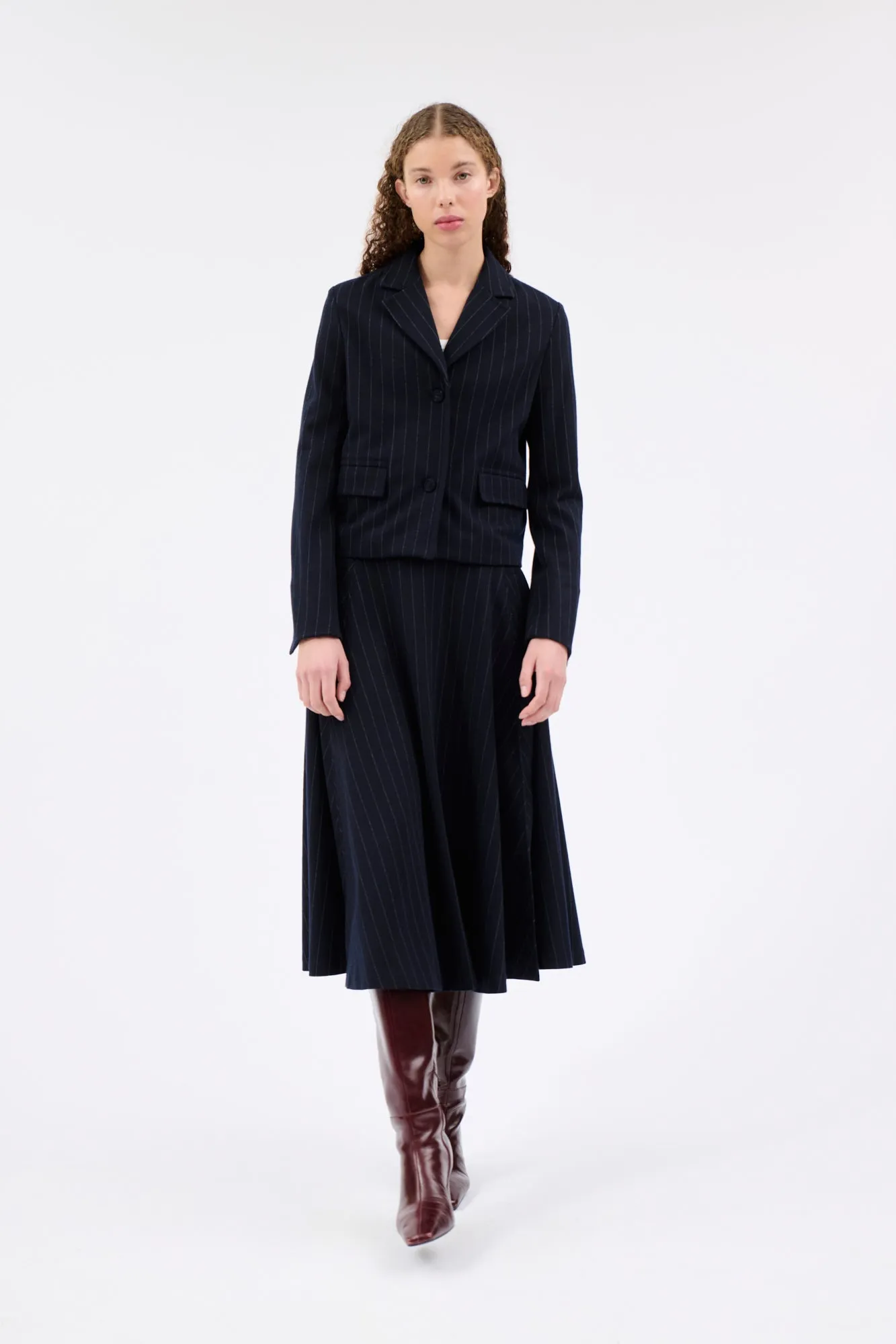 FLANNEL PIN STRIPE Jacke, Navy sold by ODEEH product image thumbnail 5