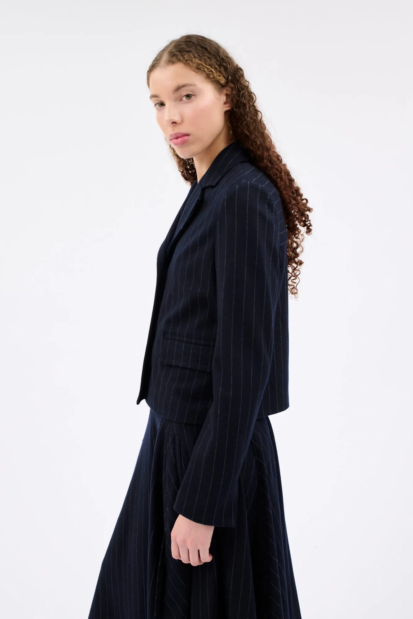 FLANNEL PIN STRIPE Jacke, Navy sold by ODEEH product image thumbnail 2