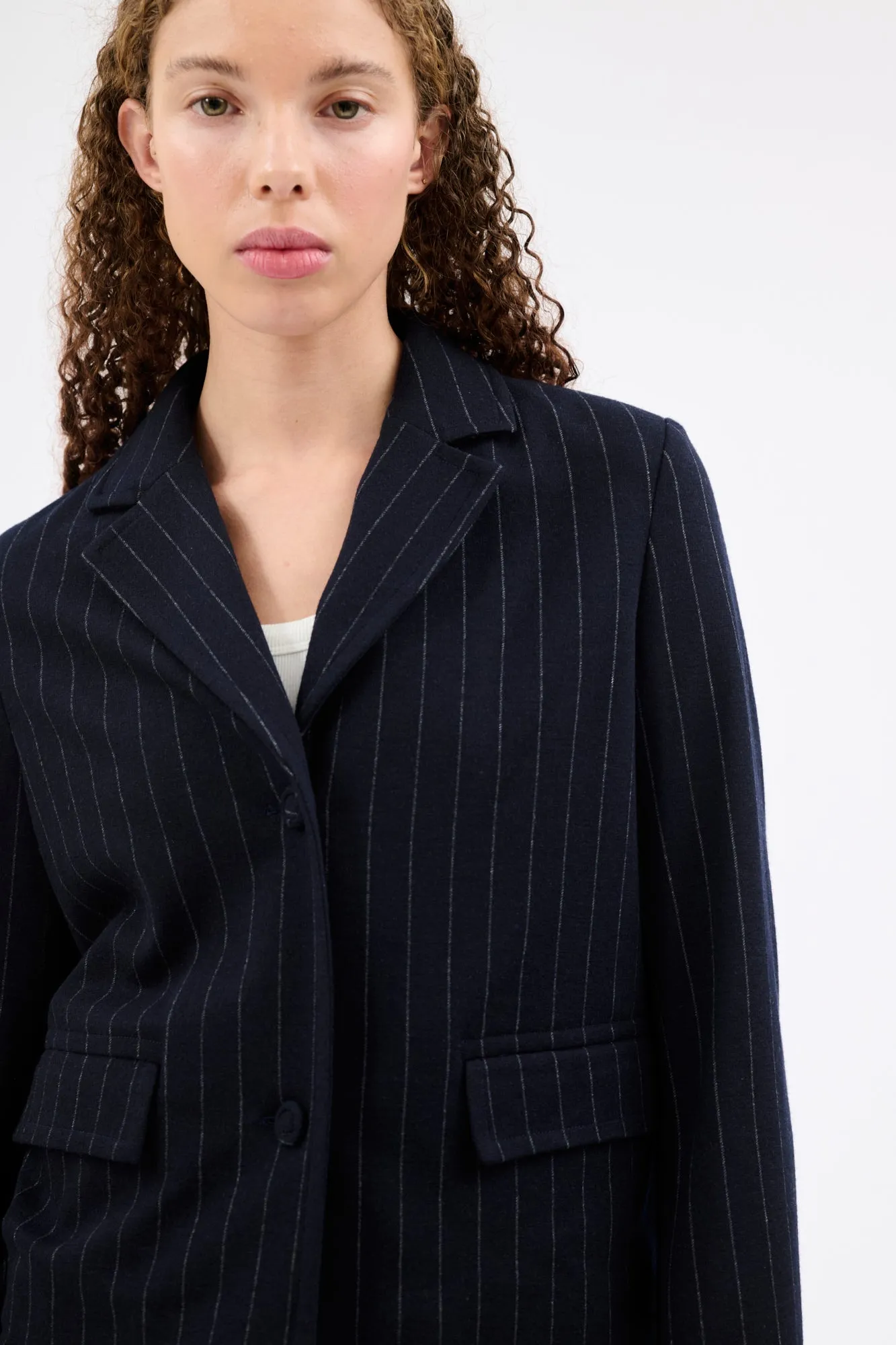 FLANNEL PIN STRIPE Jacke, Navy sold by ODEEH product image thumbnail 4
